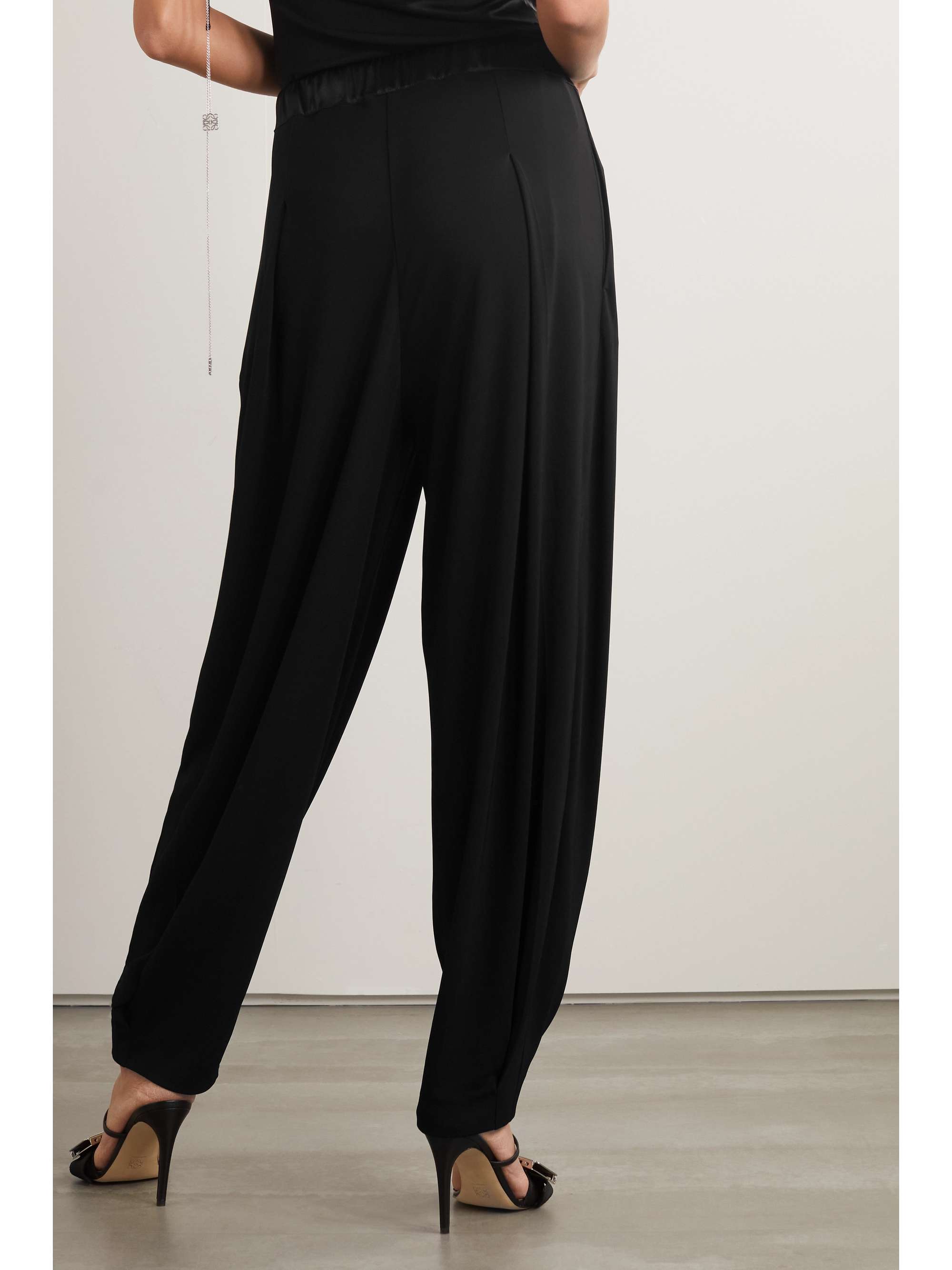 LOEWE Satin-trimmed crepe pants