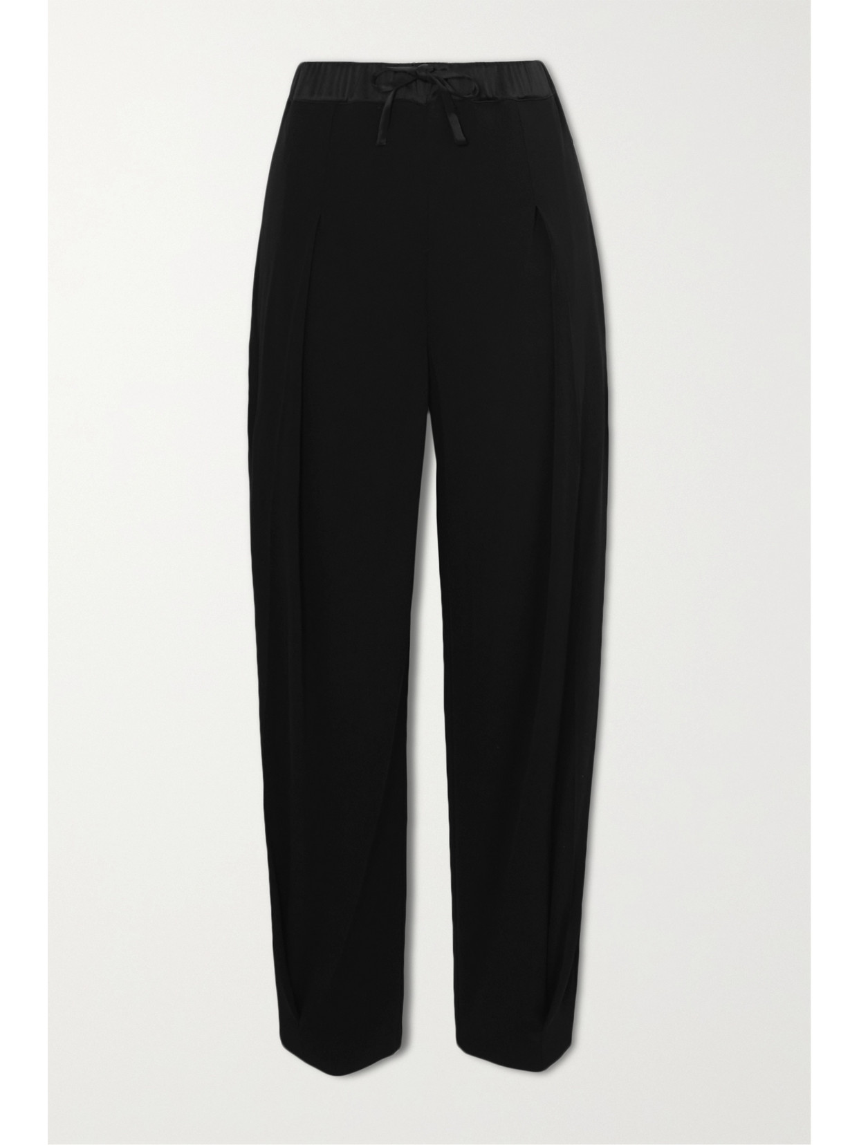 Loewe - Satin-trimmed Crepe Pants - Black