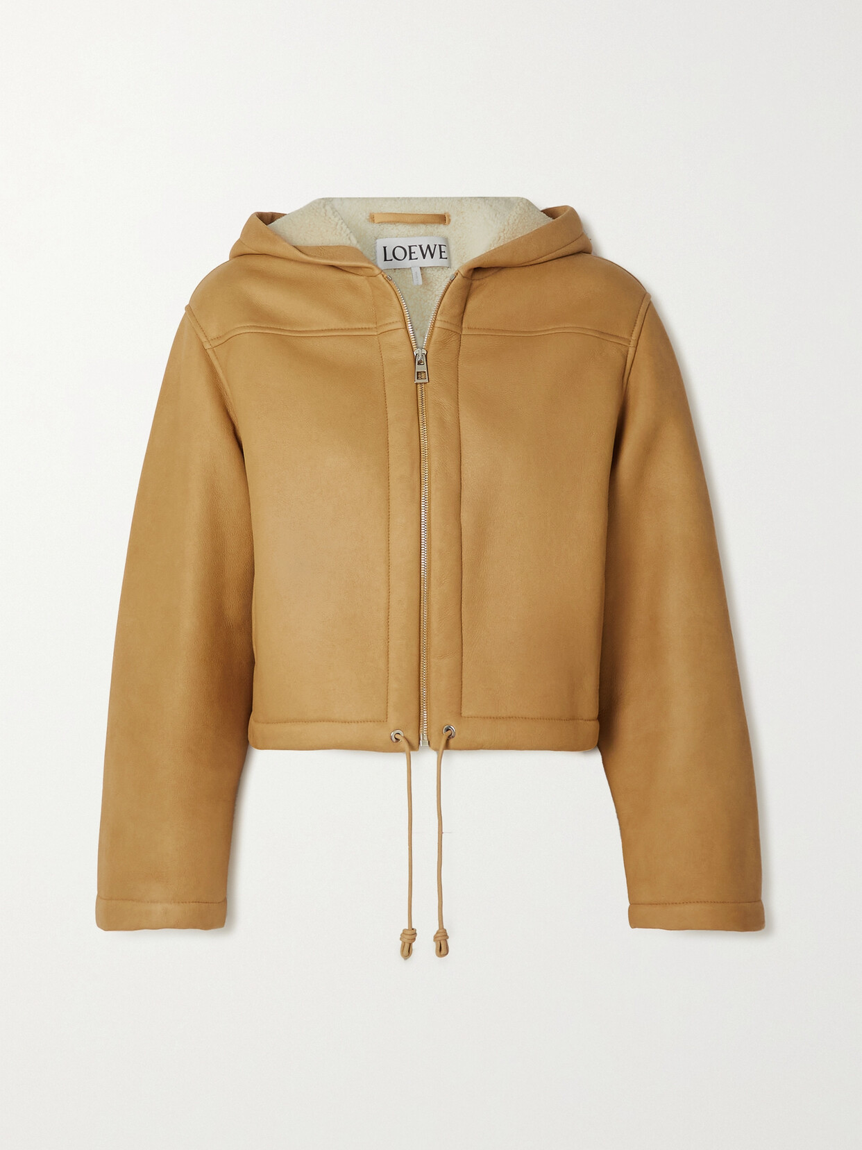 Loewe - Hooded Shearling Jacket - Brown