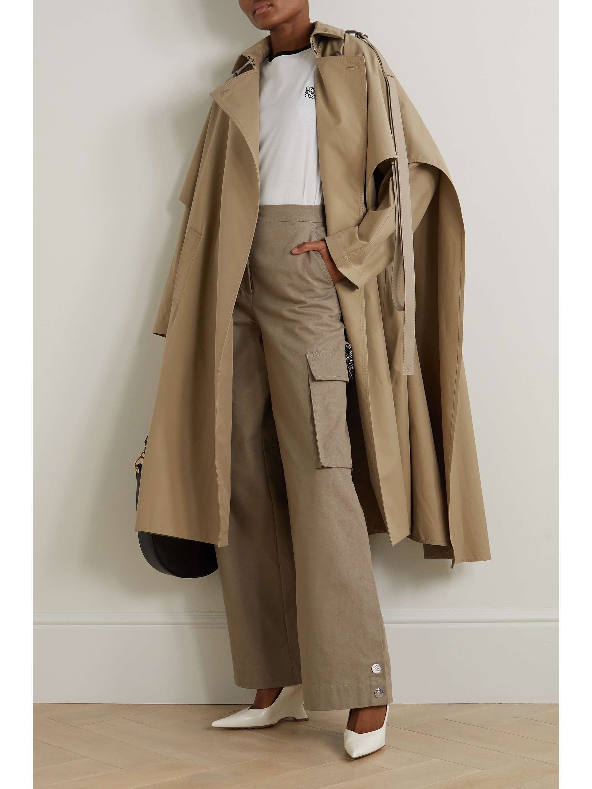 Loewe Cape Effect Cotton Gabardine Trench Coat Net A Porter