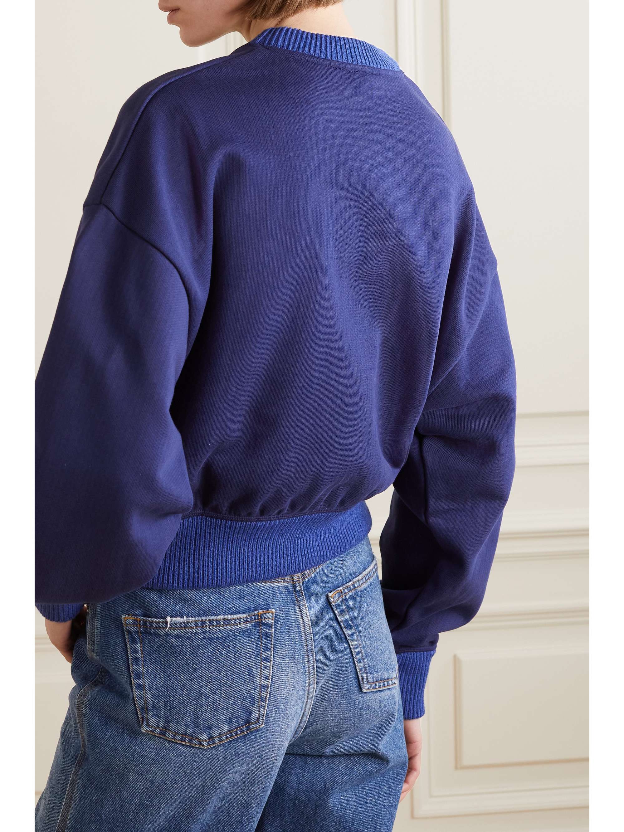 LOEWE Cropped printed cotton-jersey sweatshirt