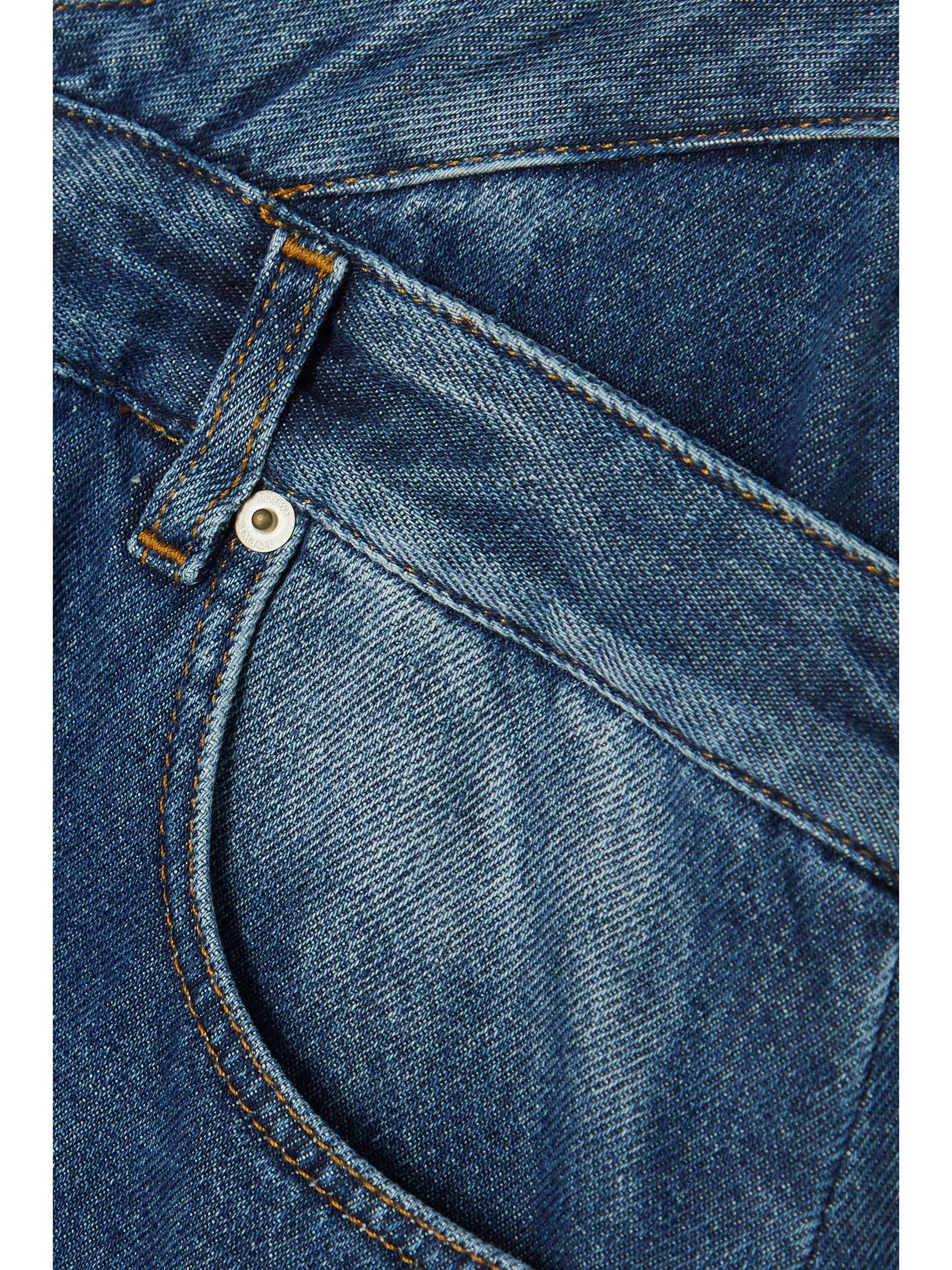 LOEWE Asymmetric denim midi skirt
