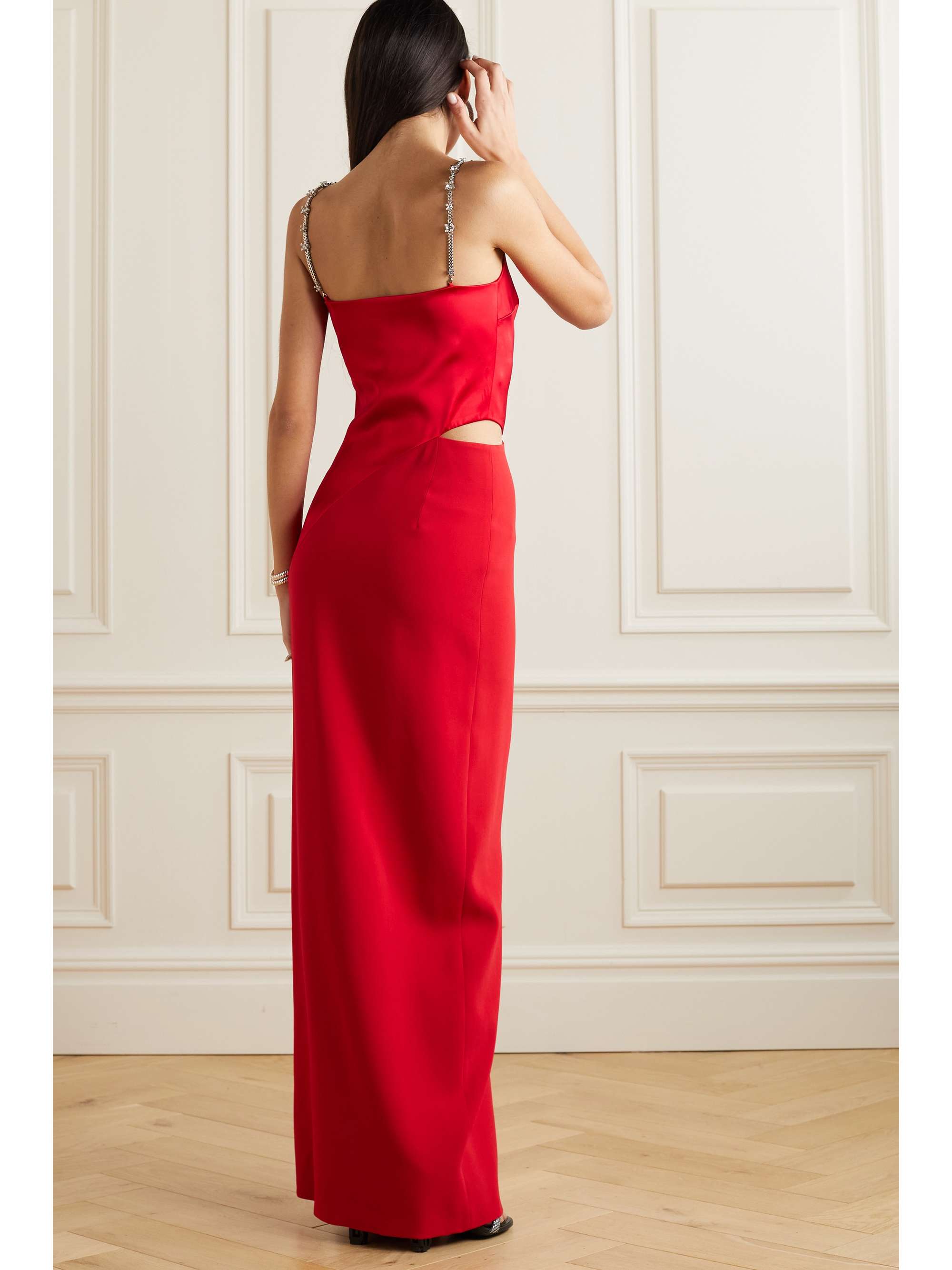 GIVENCHY Embellished cutout crepe and satin gown