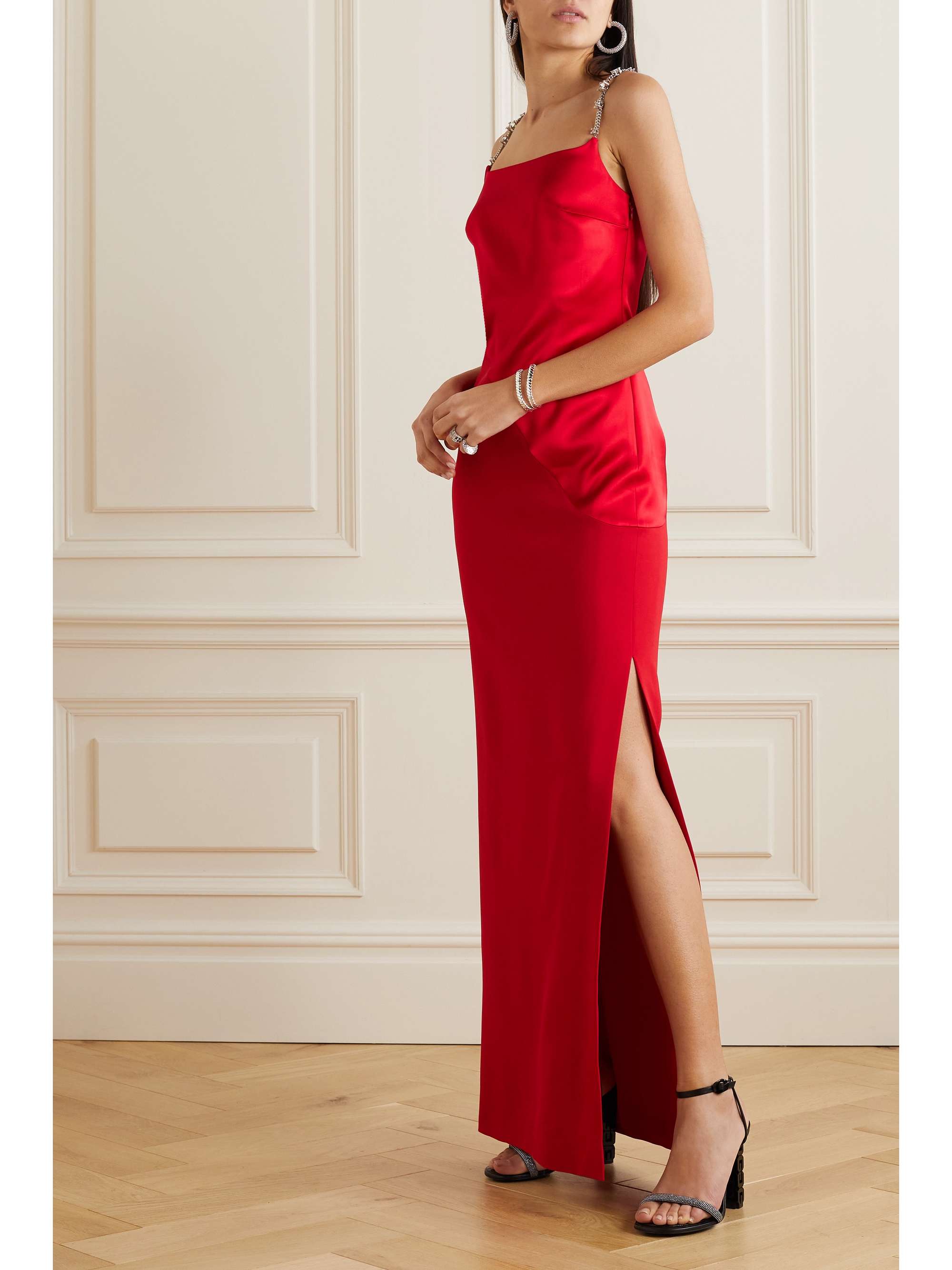 GIVENCHY Embellished cutout crepe and satin gown