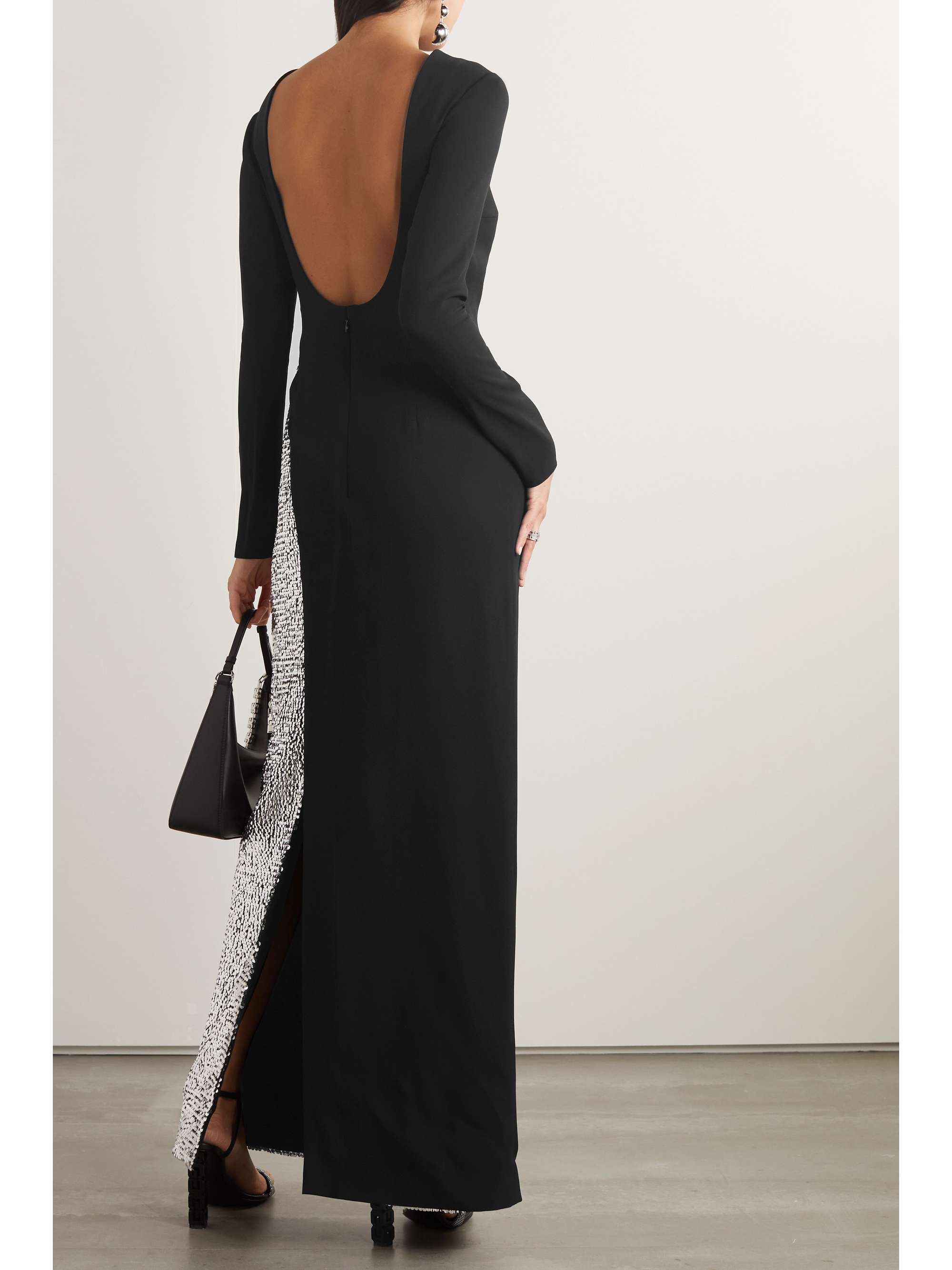 GIVENCHY Open-back sequin-embellished crepe gown