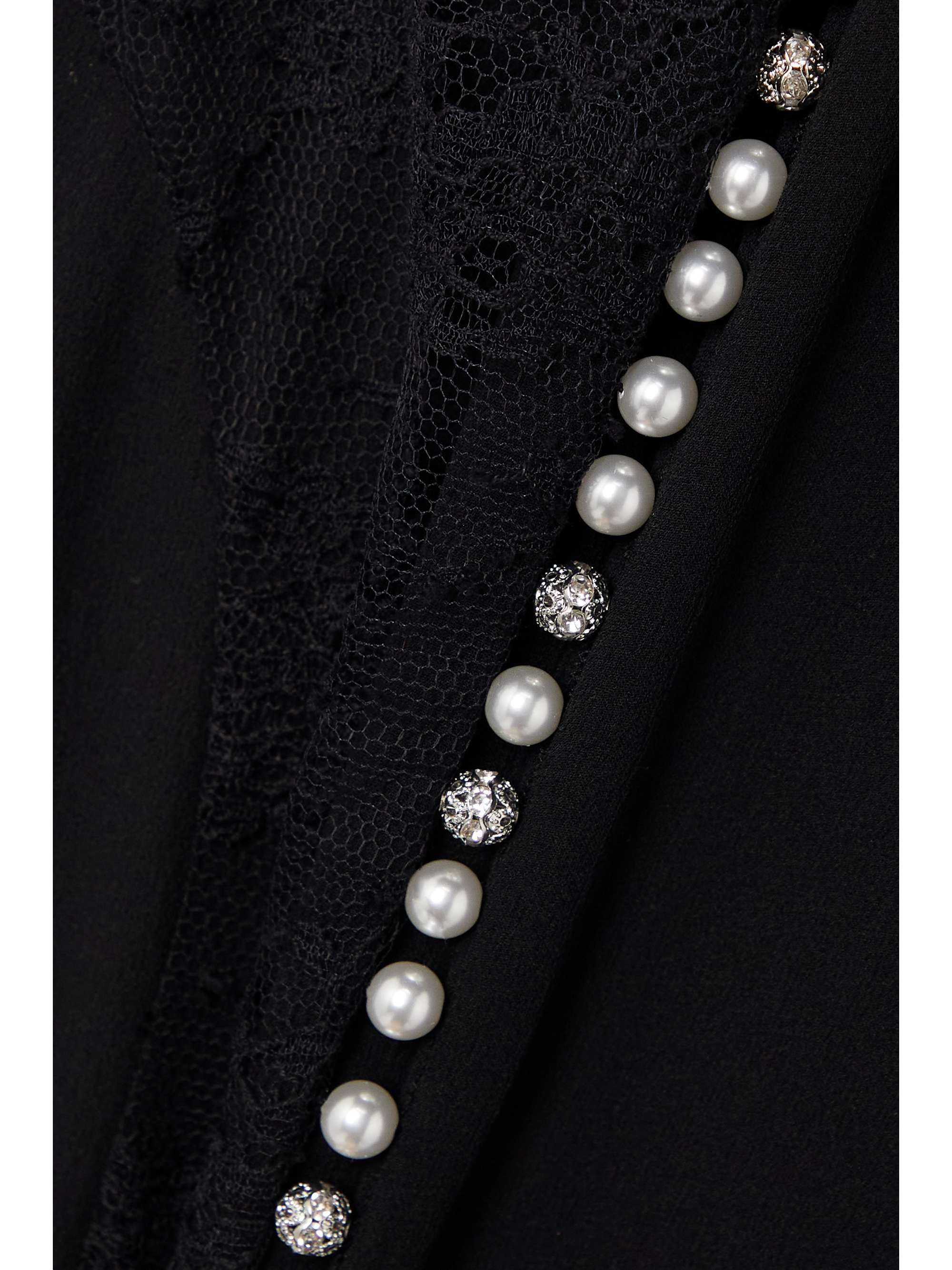 GIVENCHY Robe du soir en satin, mousseline et dentelle de soie à ornements