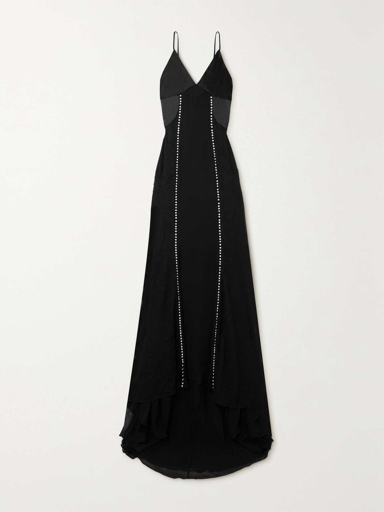 Givenchy - Embellished Silk-satin, Silk-chiffon And Silk-lace Gown - Black