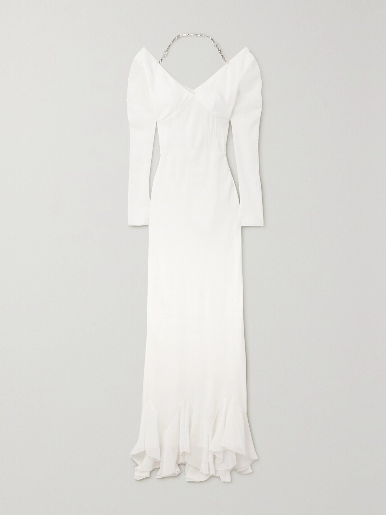 Givenchy Off-the-shoulder Embellished Crepe De Chine And Crepon Gown In White