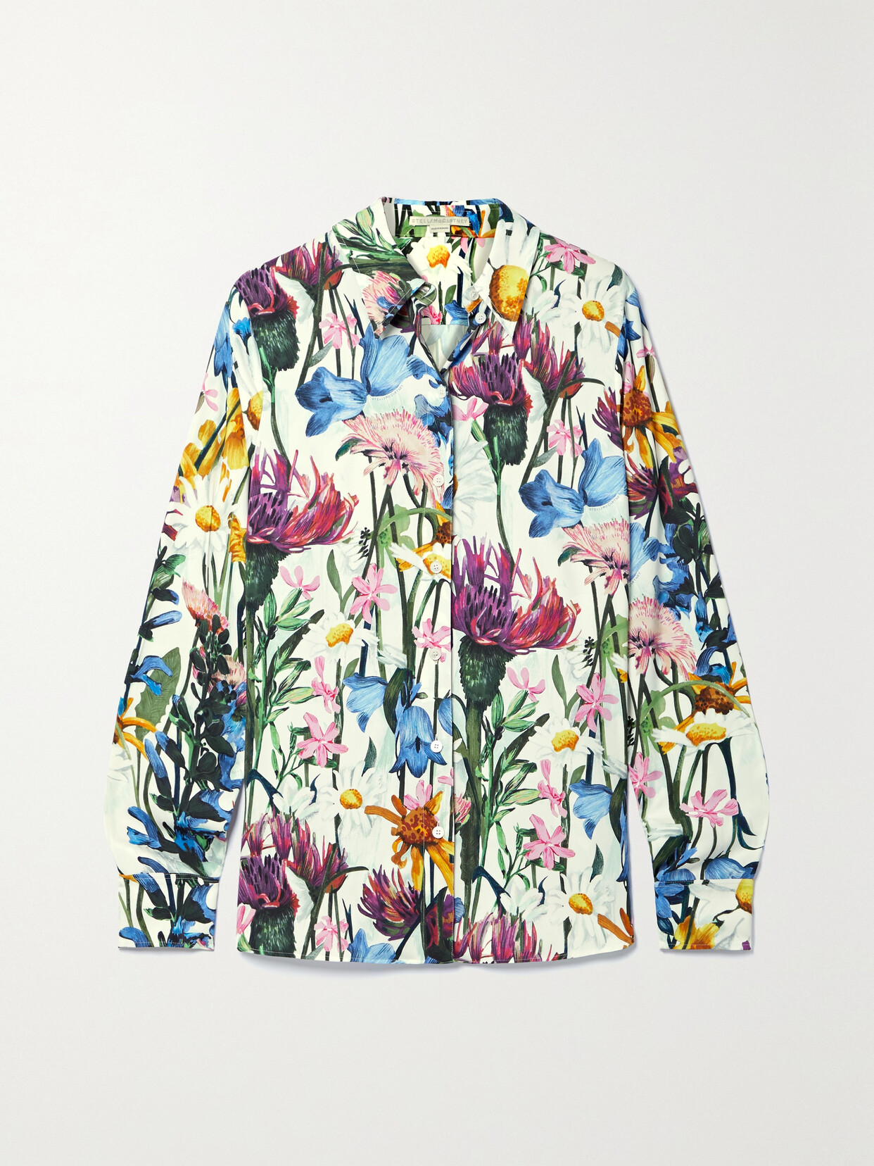 Stella McCartney - Floral-print Stretch-crepe Shirt - White