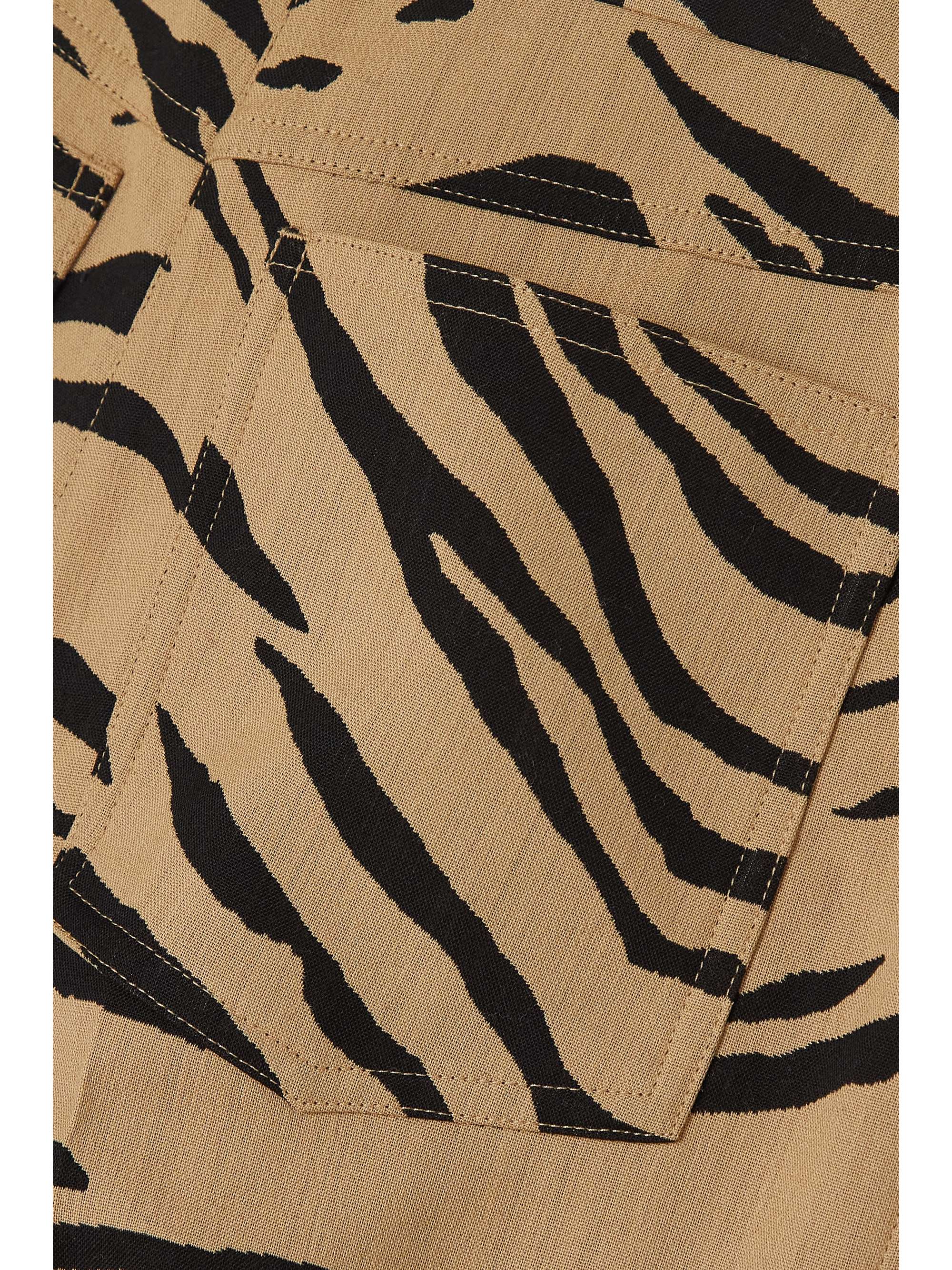 STELLA MCCARTNEY Cropped zebra-print wool-blend flared pants