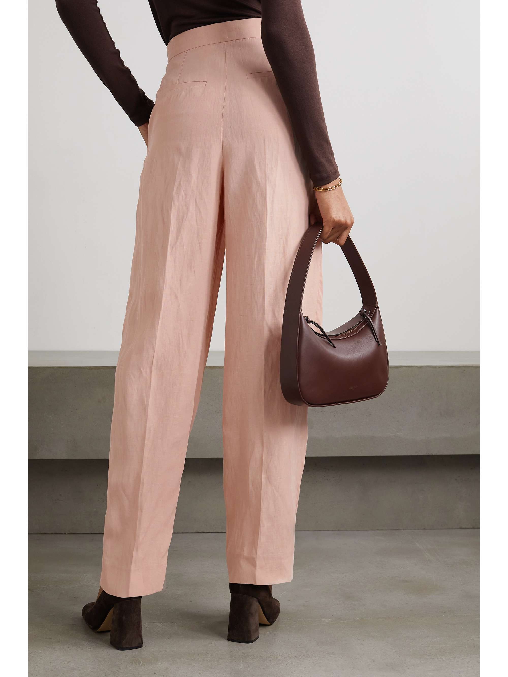 STELLA MCCARTNEY ウーブン ストレートレッグパンツ タック入り