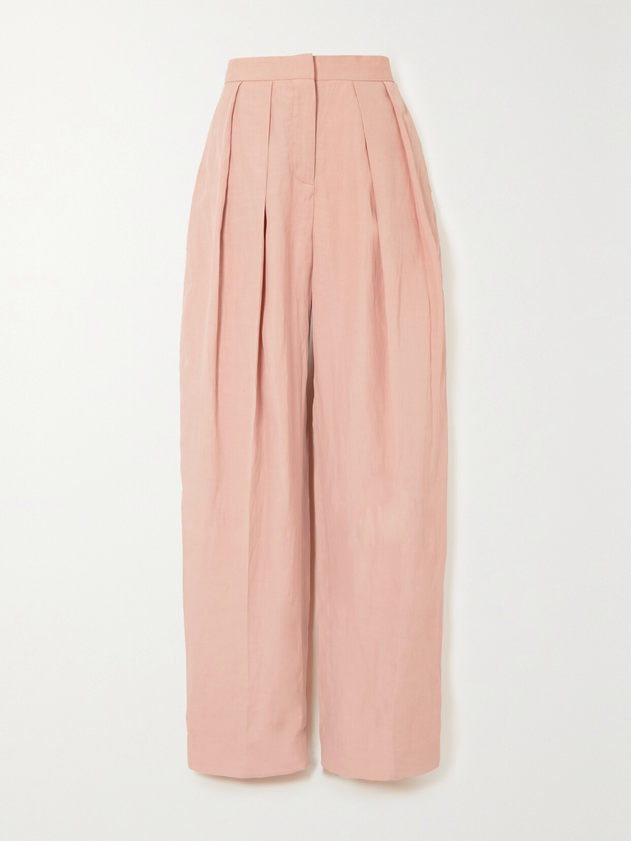 Stella McCartney - Pleated Woven Straight-leg Pants - Pink