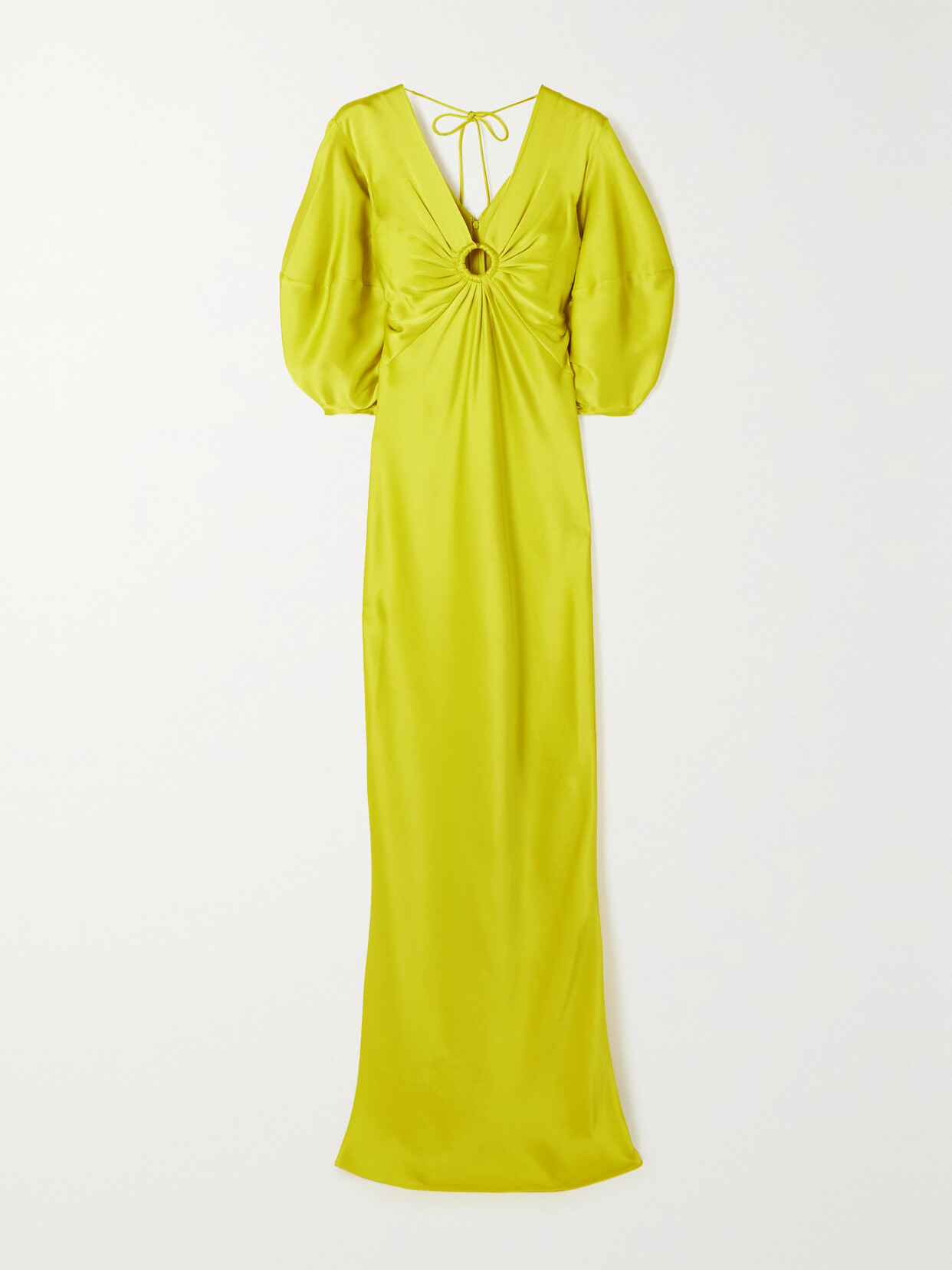 Stella McCartney - Cutout Satin Maxi Dress - Bright green