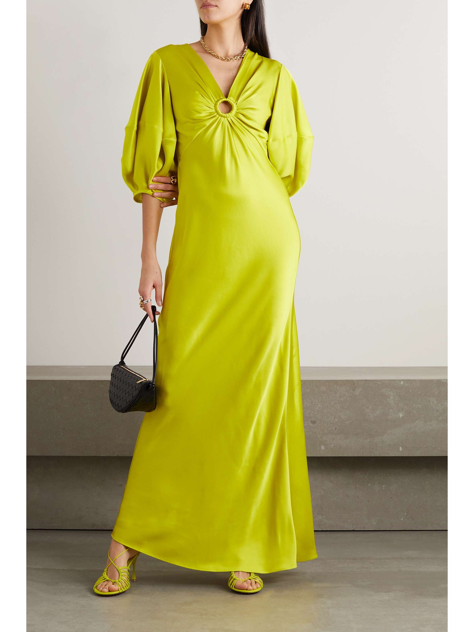 STELLA MCCARTNEY Cutout satin maxi dress | NET-A-PORTER