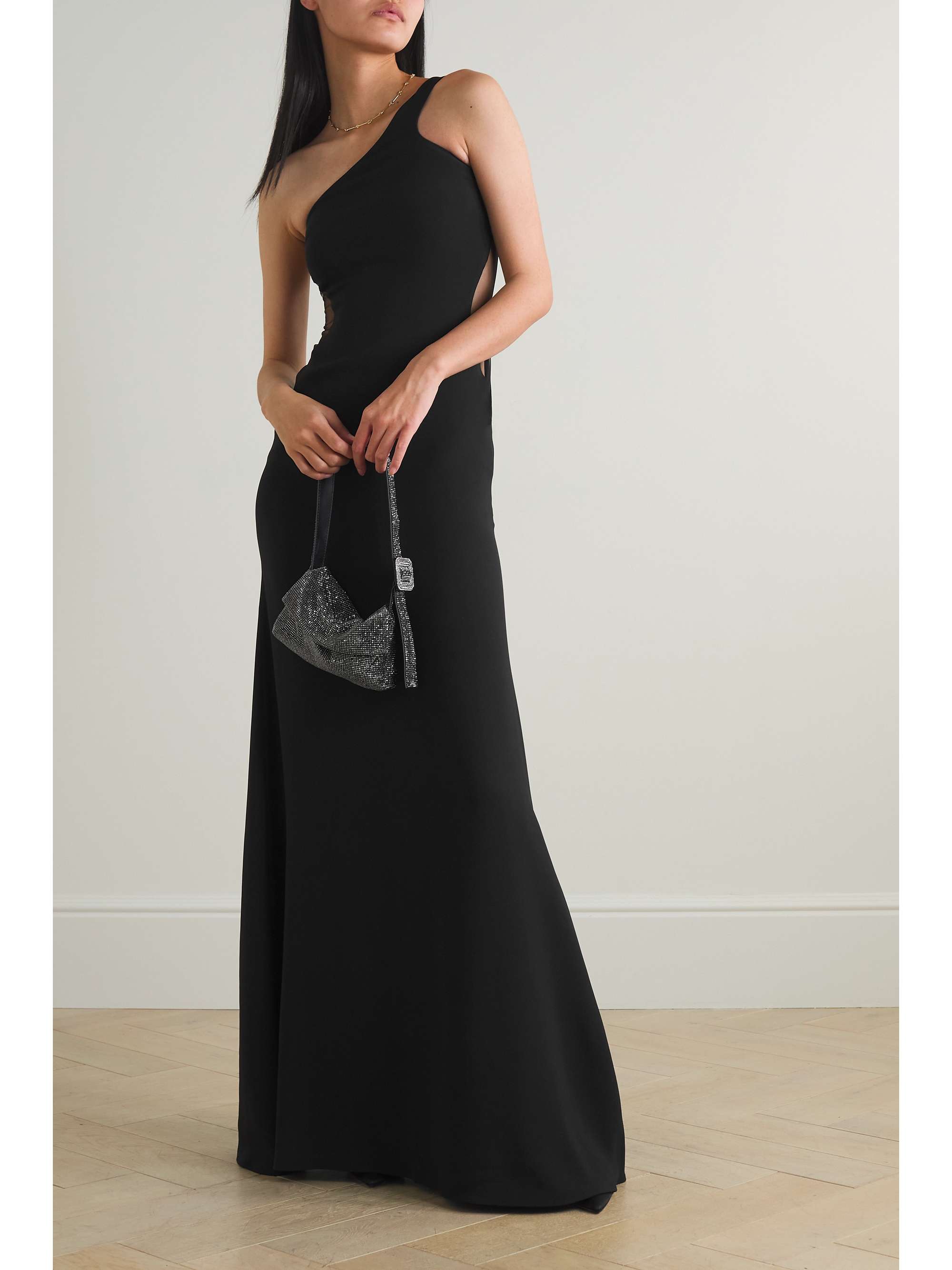 STELLA MCCARTNEY One-shoulder tulle-paneled stretch-cady gown | NET-A-PORTER