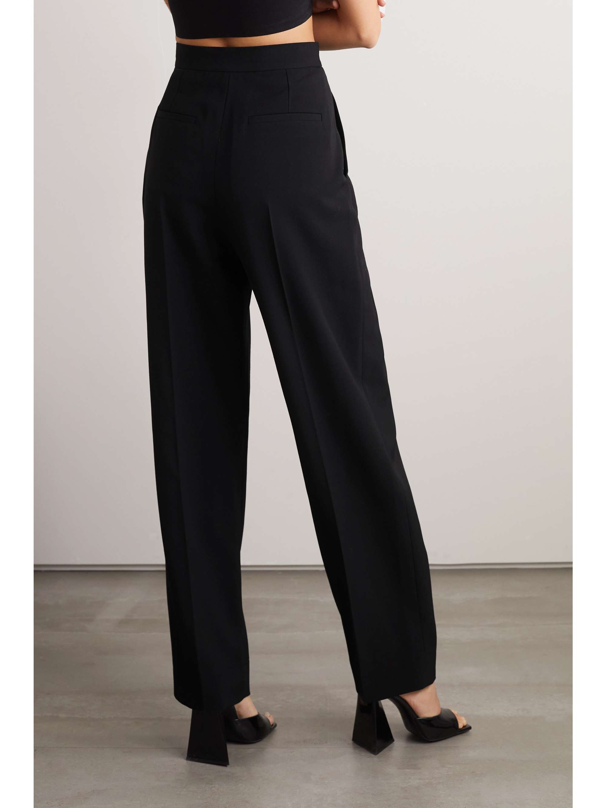STELLA MCCARTNEY Pantalon droit en serge stretch à plis