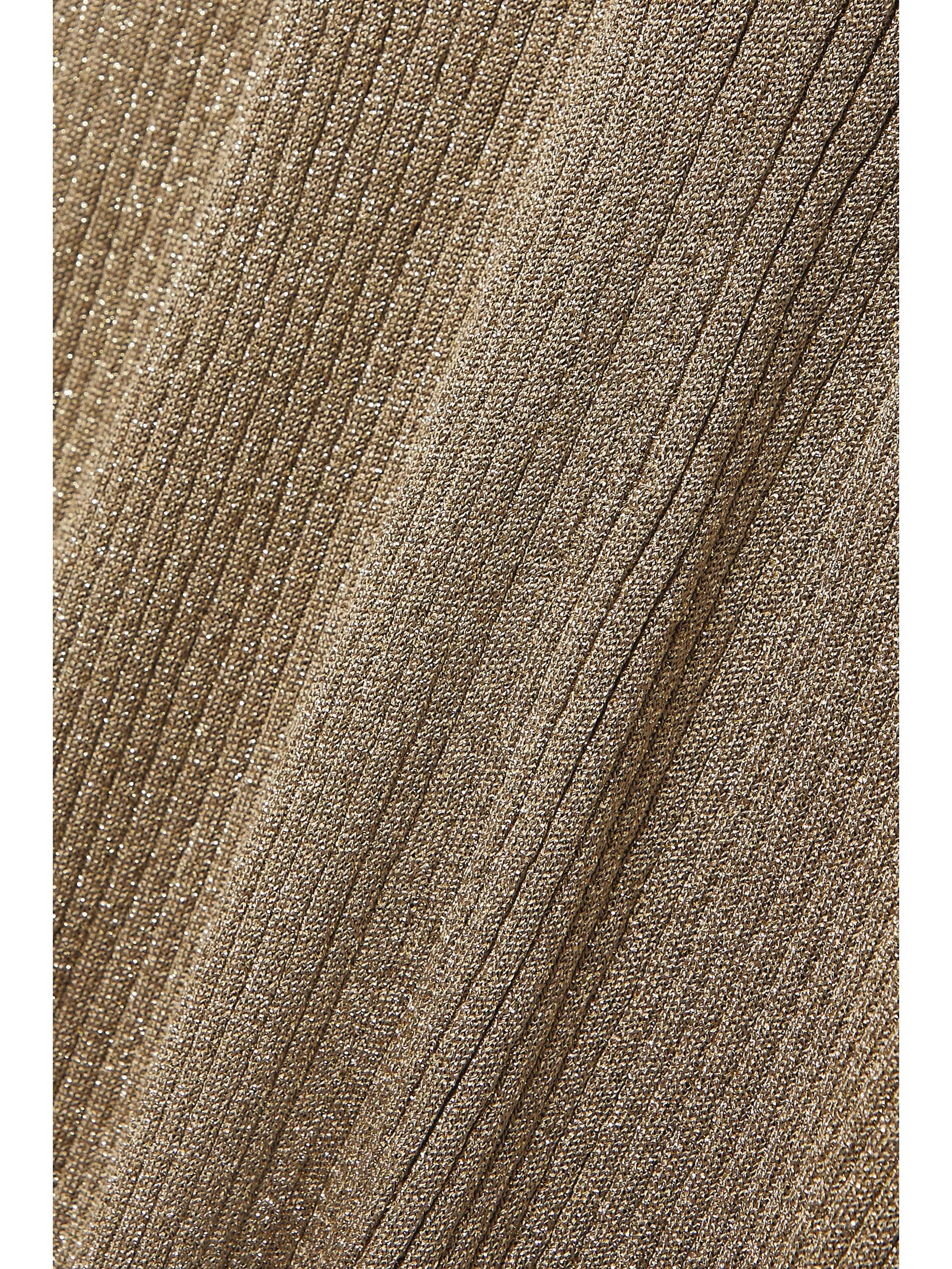 Gold Metallic ribbedknit maxi dress STELLA MCCARTNEY NETAPORTER
