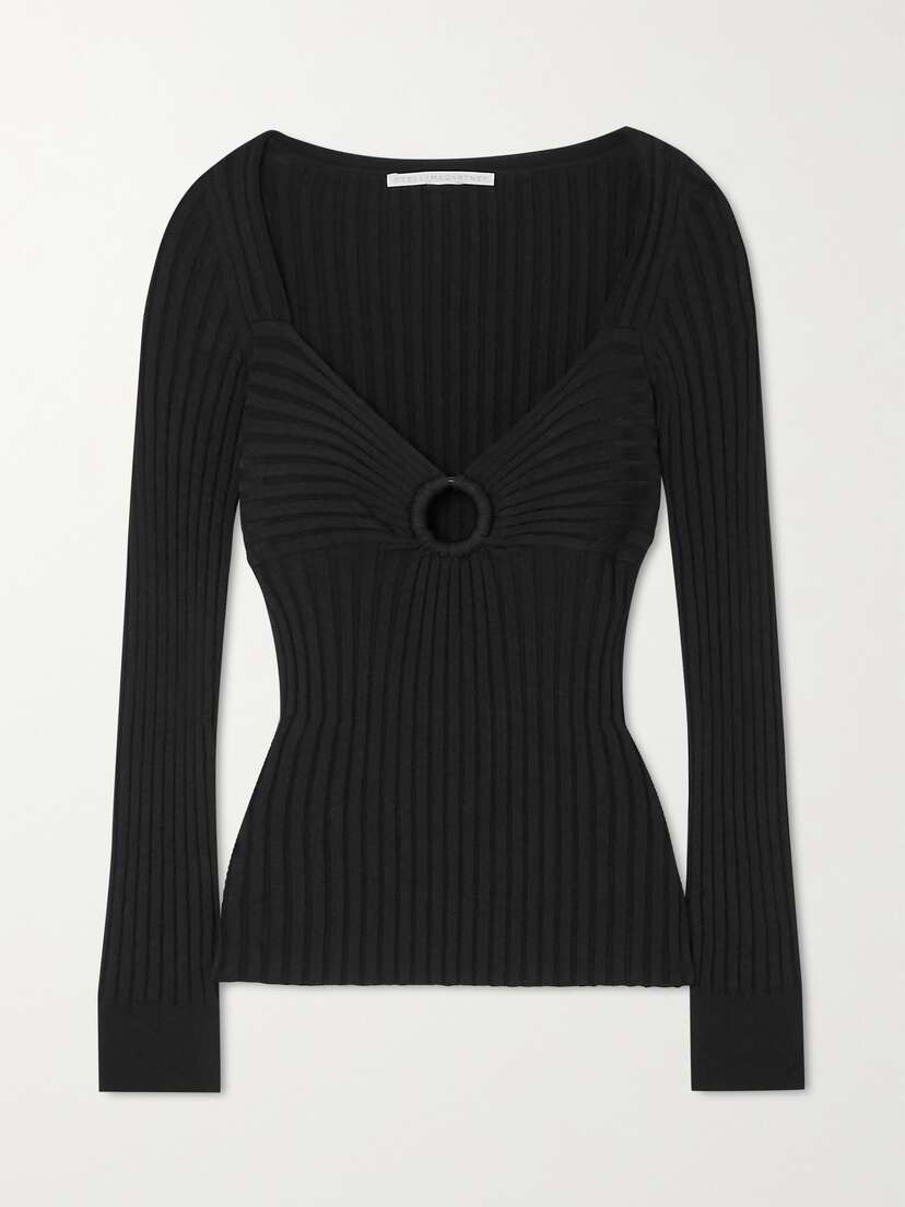 Stella McCartney Cutout Ribbed-knit Sweater