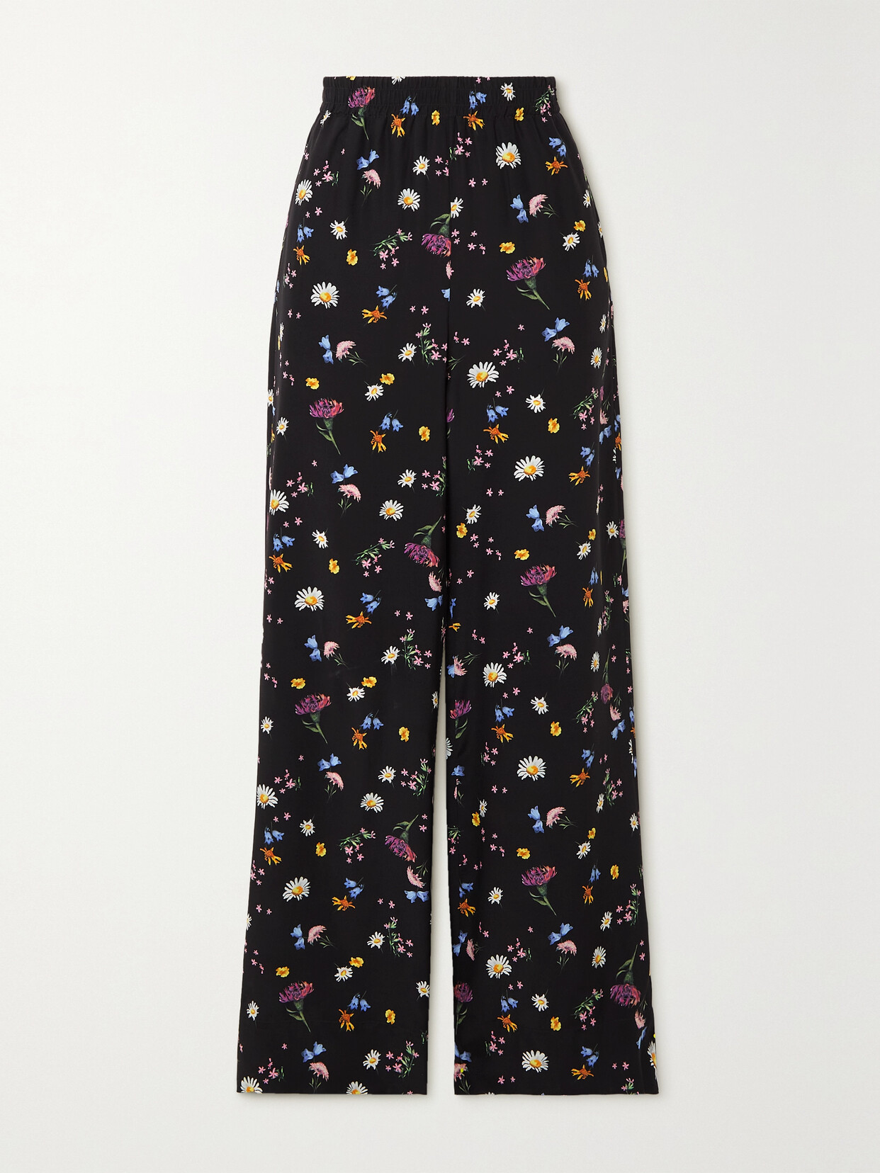 STELLA MCCARTNEY FLORAL-PRINT SILK WIDE-LEG PANTS