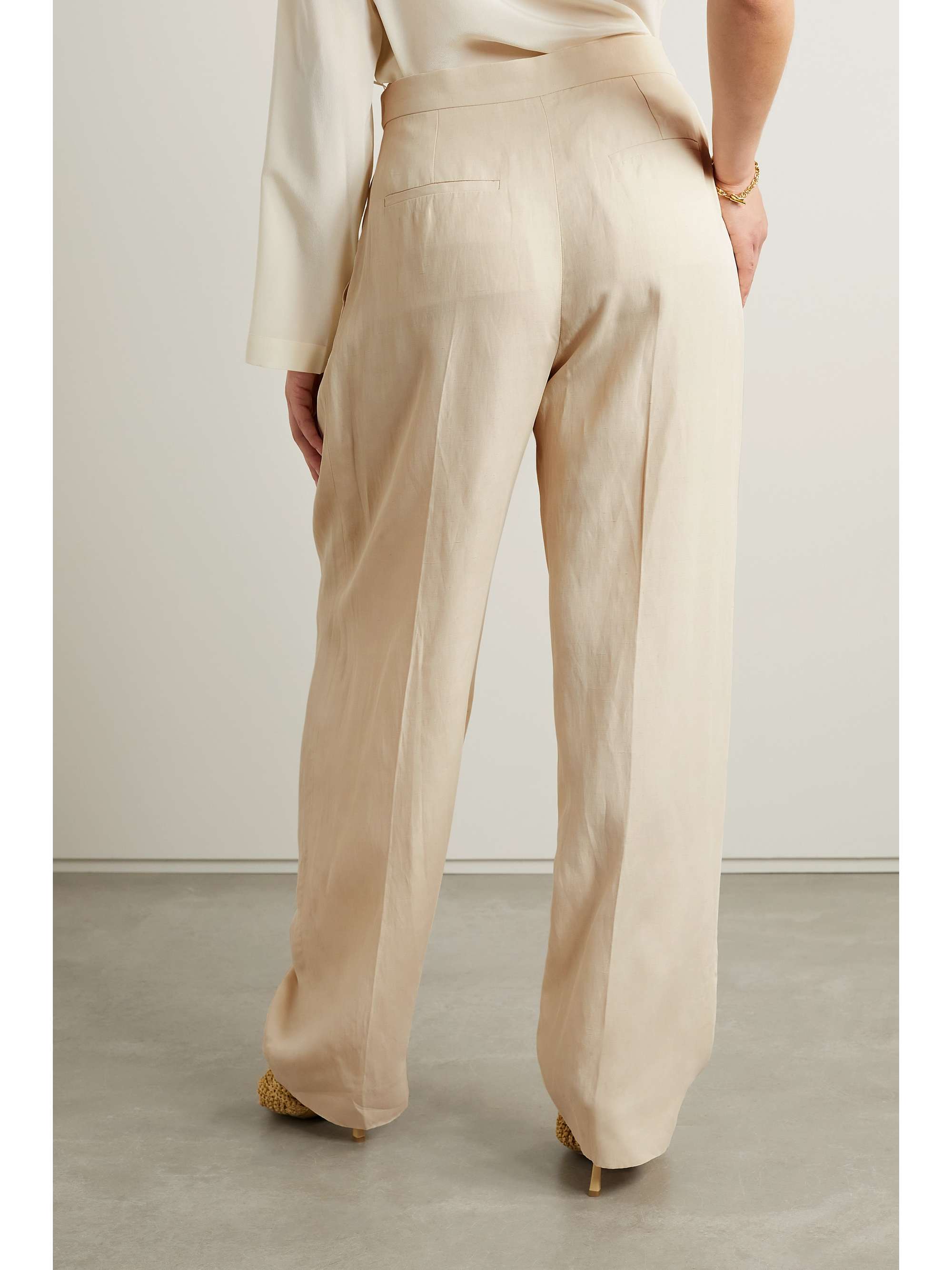 STELLA MCCARTNEY ウーブン ストレートレッグパンツ タック入り