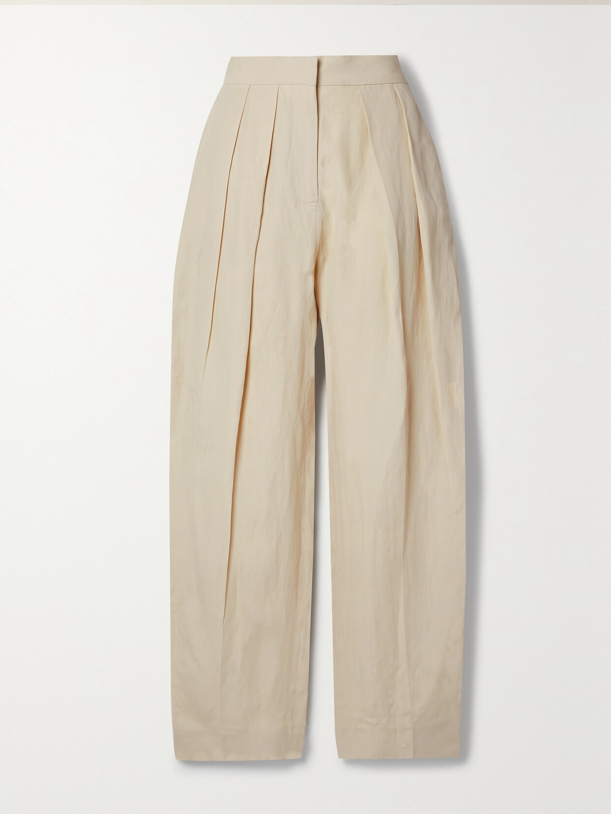Stella McCartney Pleated Crepe Straight-leg Pants - Cream