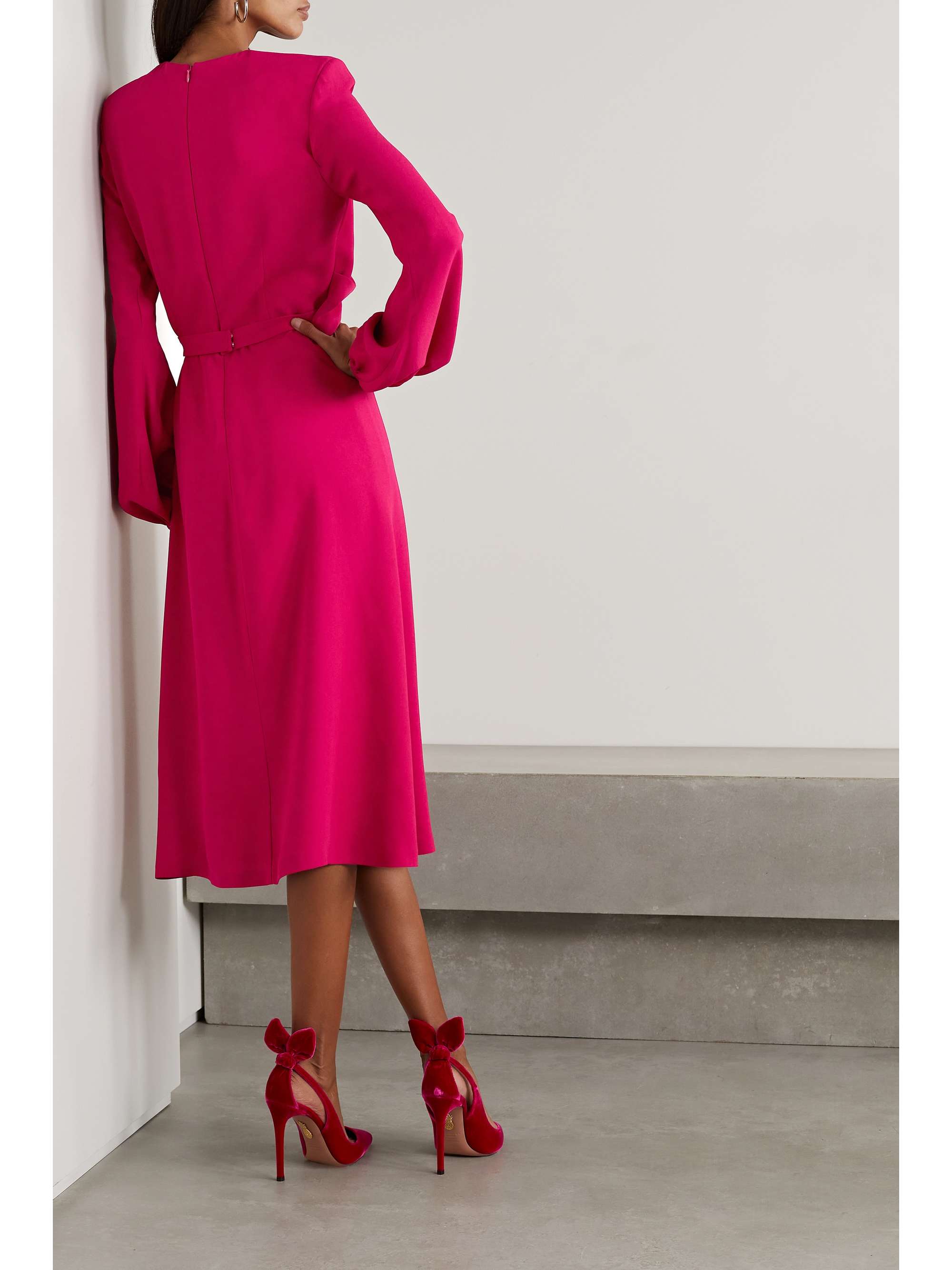STELLA MCCARTNEY Belted draped crepe midi dress