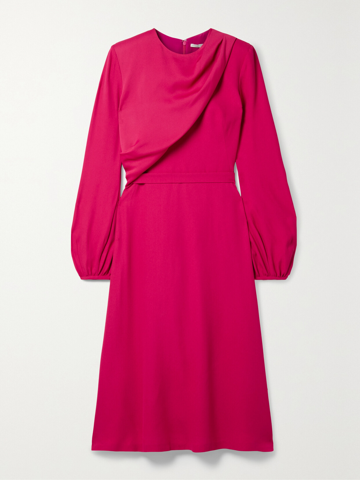 Stella McCartney - Belted Draped Crepe Midi Dress - Pink