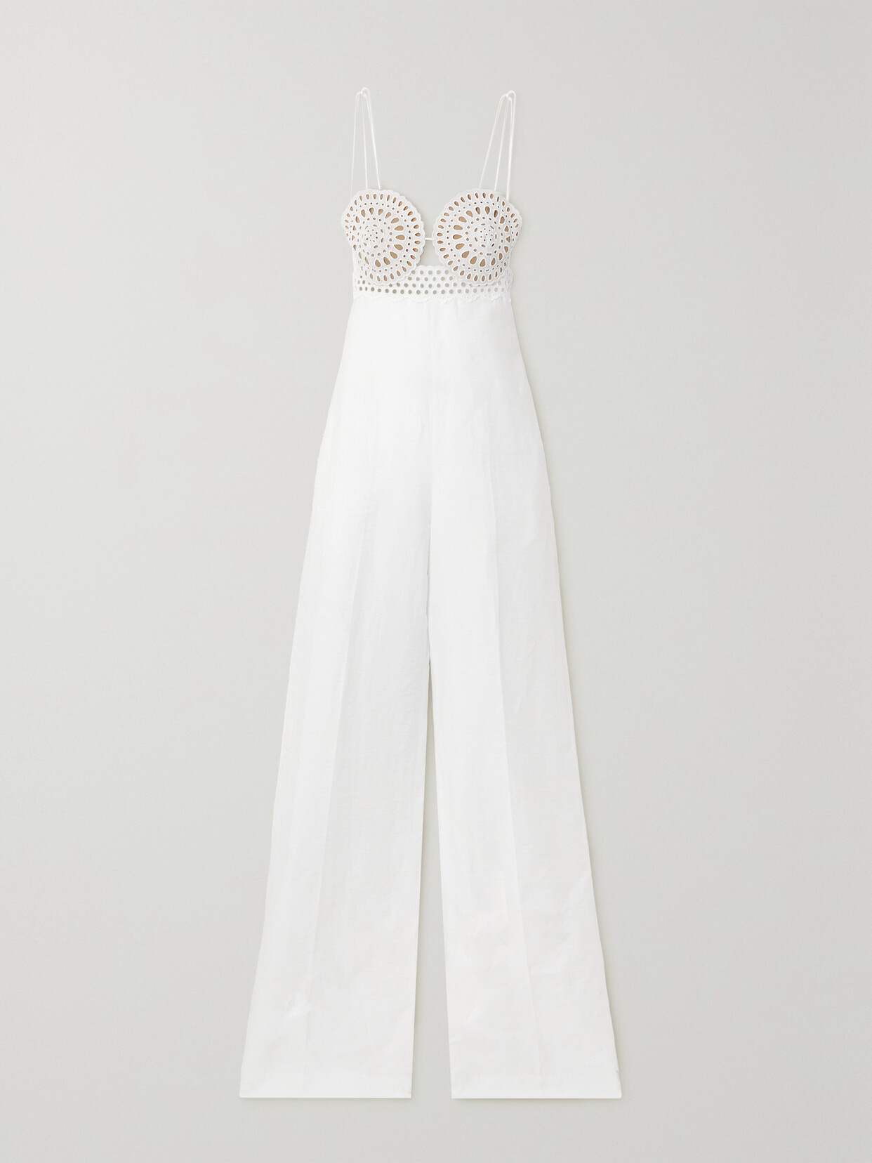 Stella McCartney - Broderie Anglaise And Crepe Jumpsuit - White