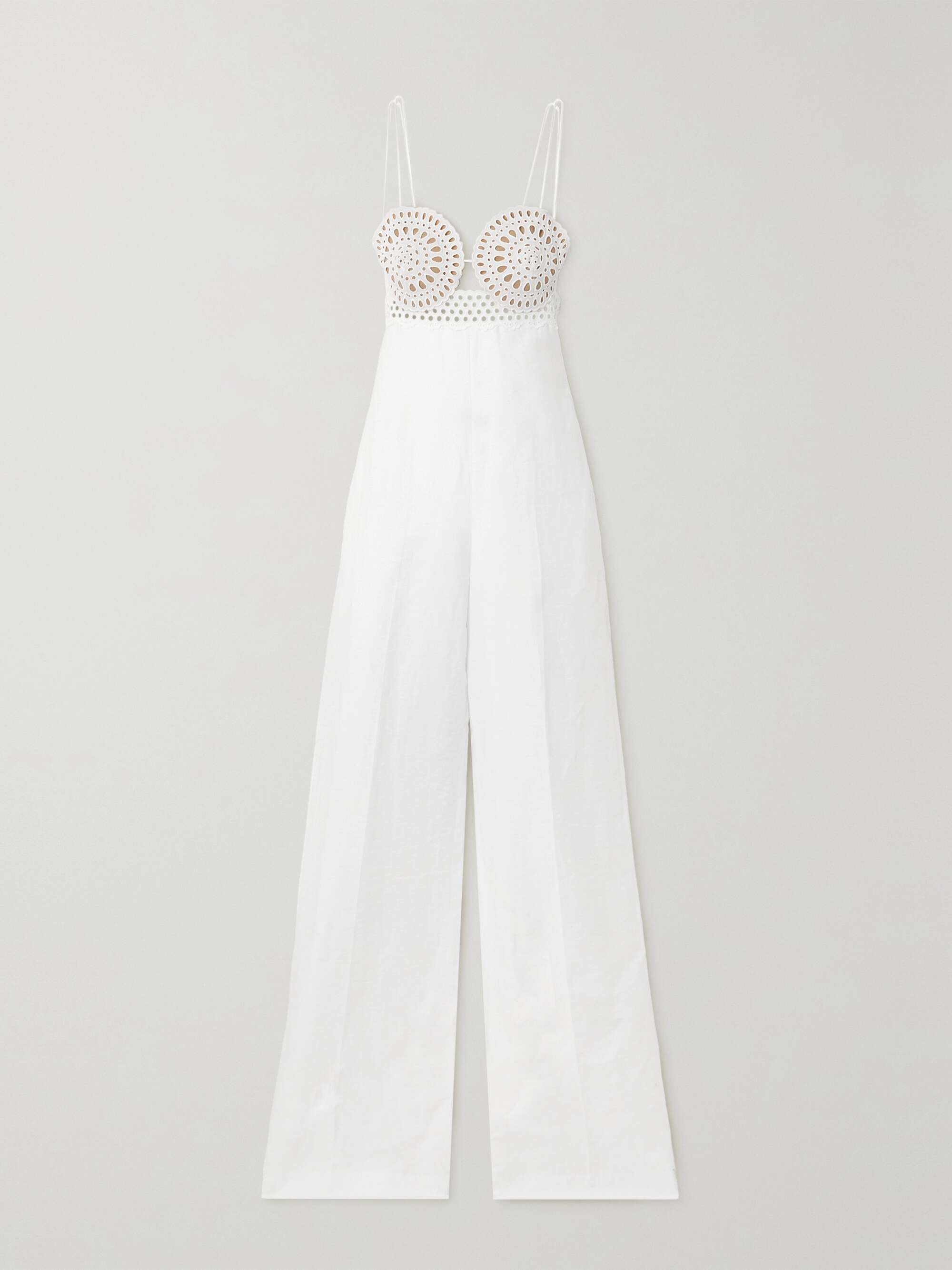 White broderie anglaise jumpsuit new arrivals