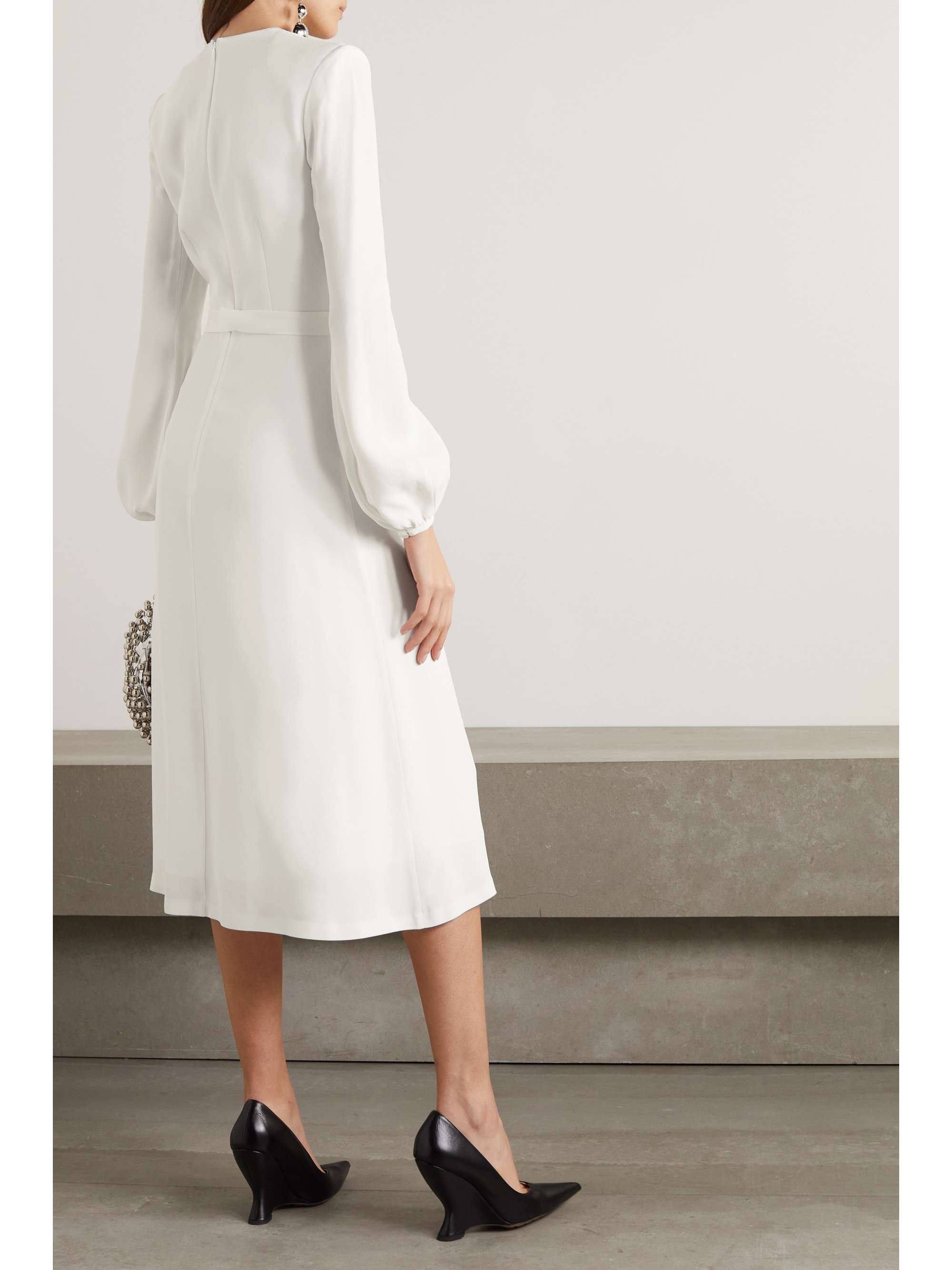 STELLA MCCARTNEY クレープ ミディワンピース ベルト付き ドレープ入り