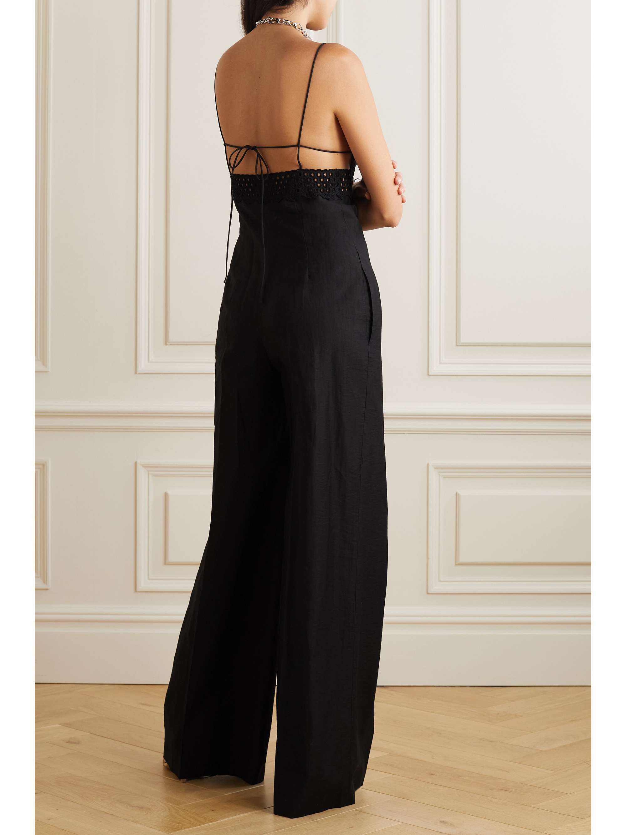 STELLA MCCARTNEY Broderie anglaise and crepe jumpsuit