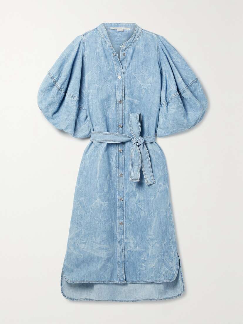 Stella McCartney Belted Denim Midi Dress