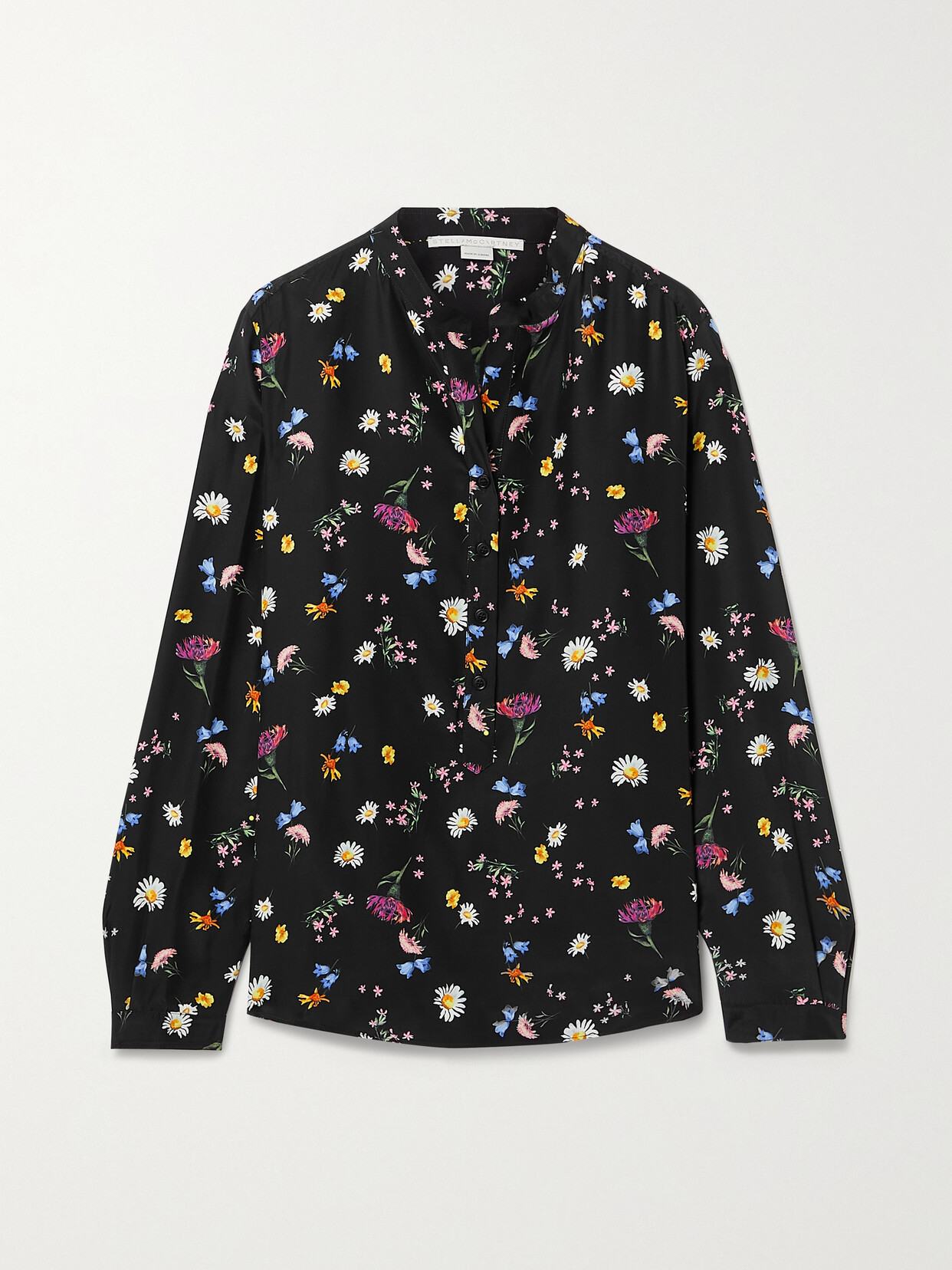 Stella McCartney - Floral-print Silk Crepe De Chine Blouse - Black