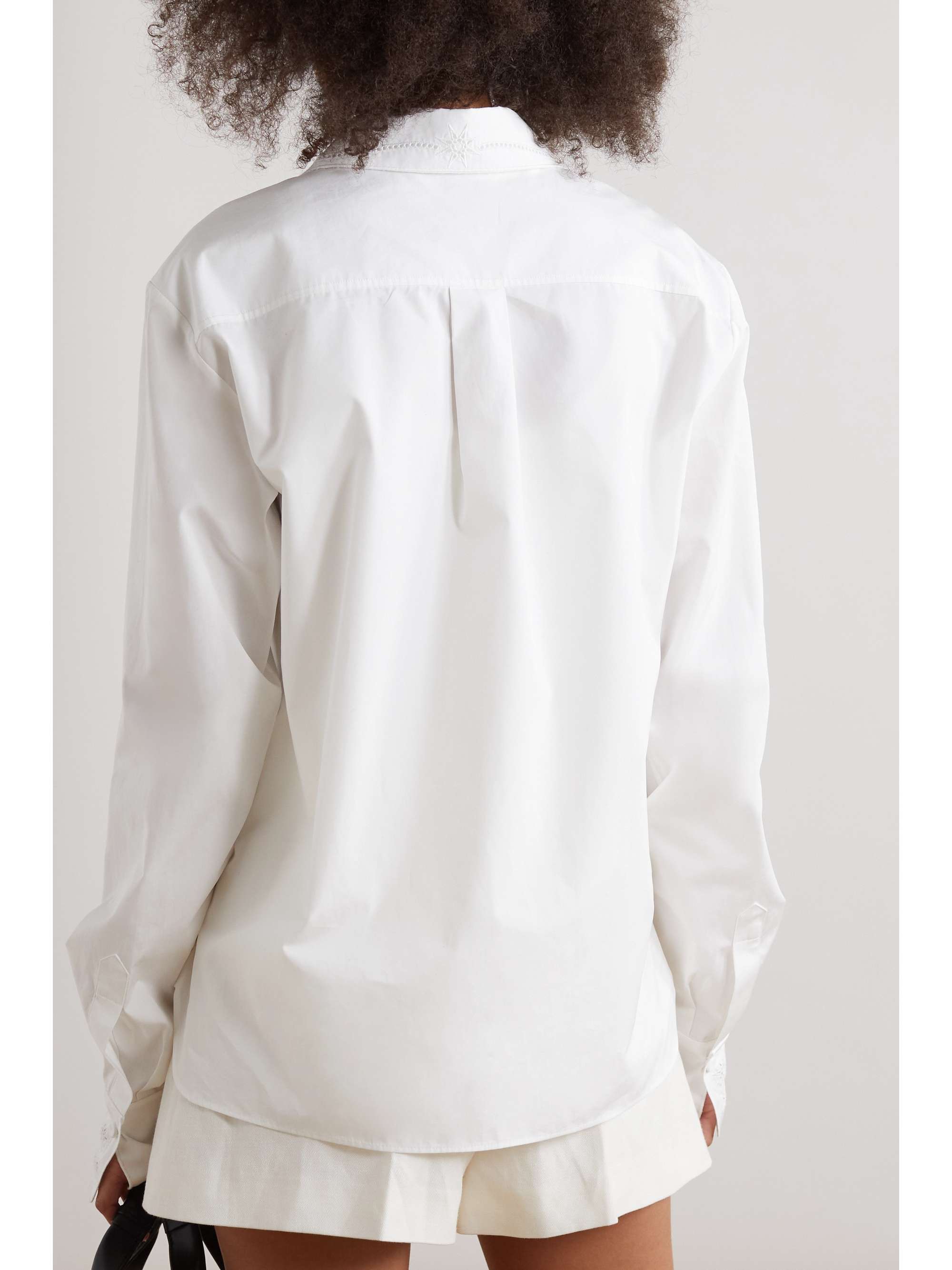 CHLOÉ Broderie anglaise-trimmed cotton shirt