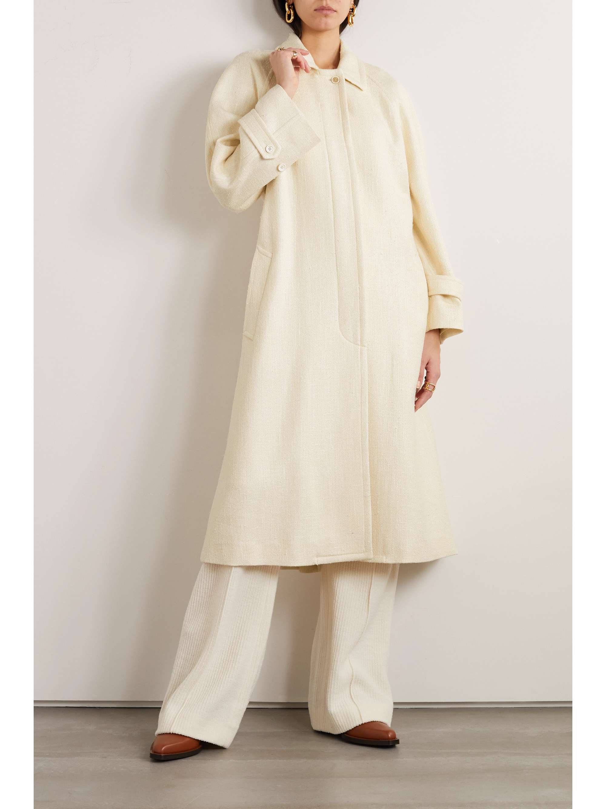 CHLOÉ Belted silk, wool and cashmere-blend trench coat