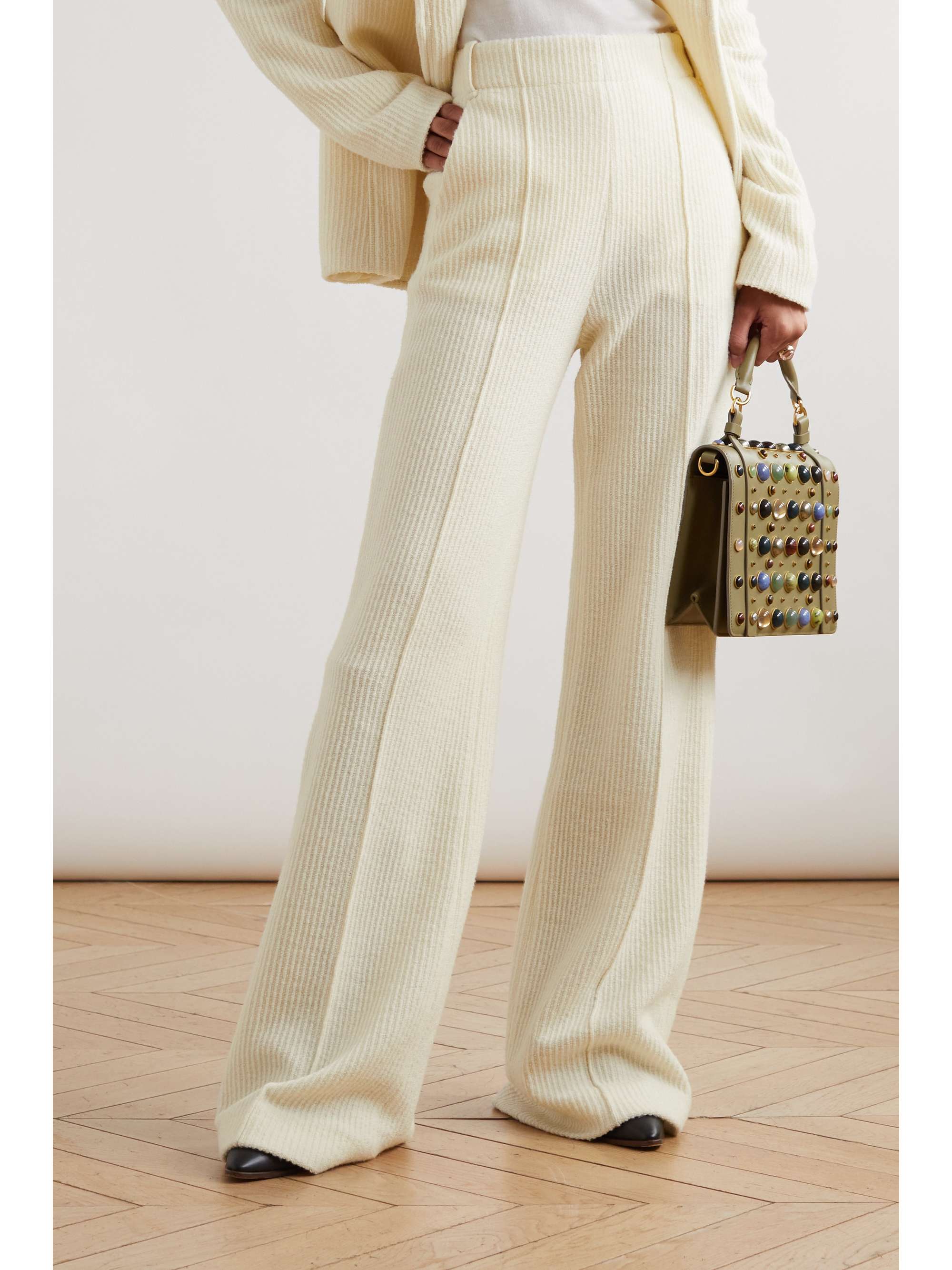 CHLOÉ Ribbed wool wide-leg pants