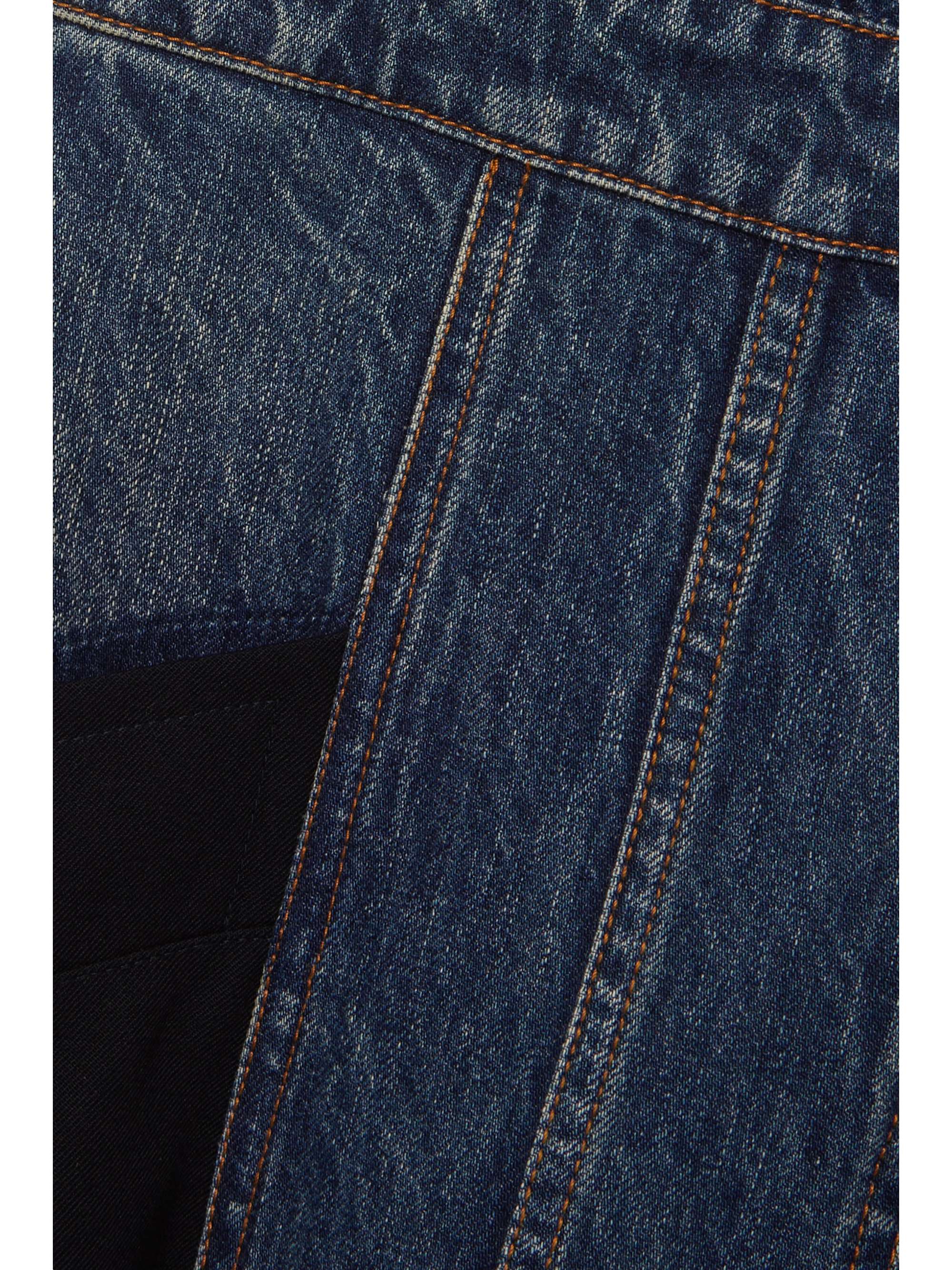 CHLOÉ Paneled denim and wool midi dress