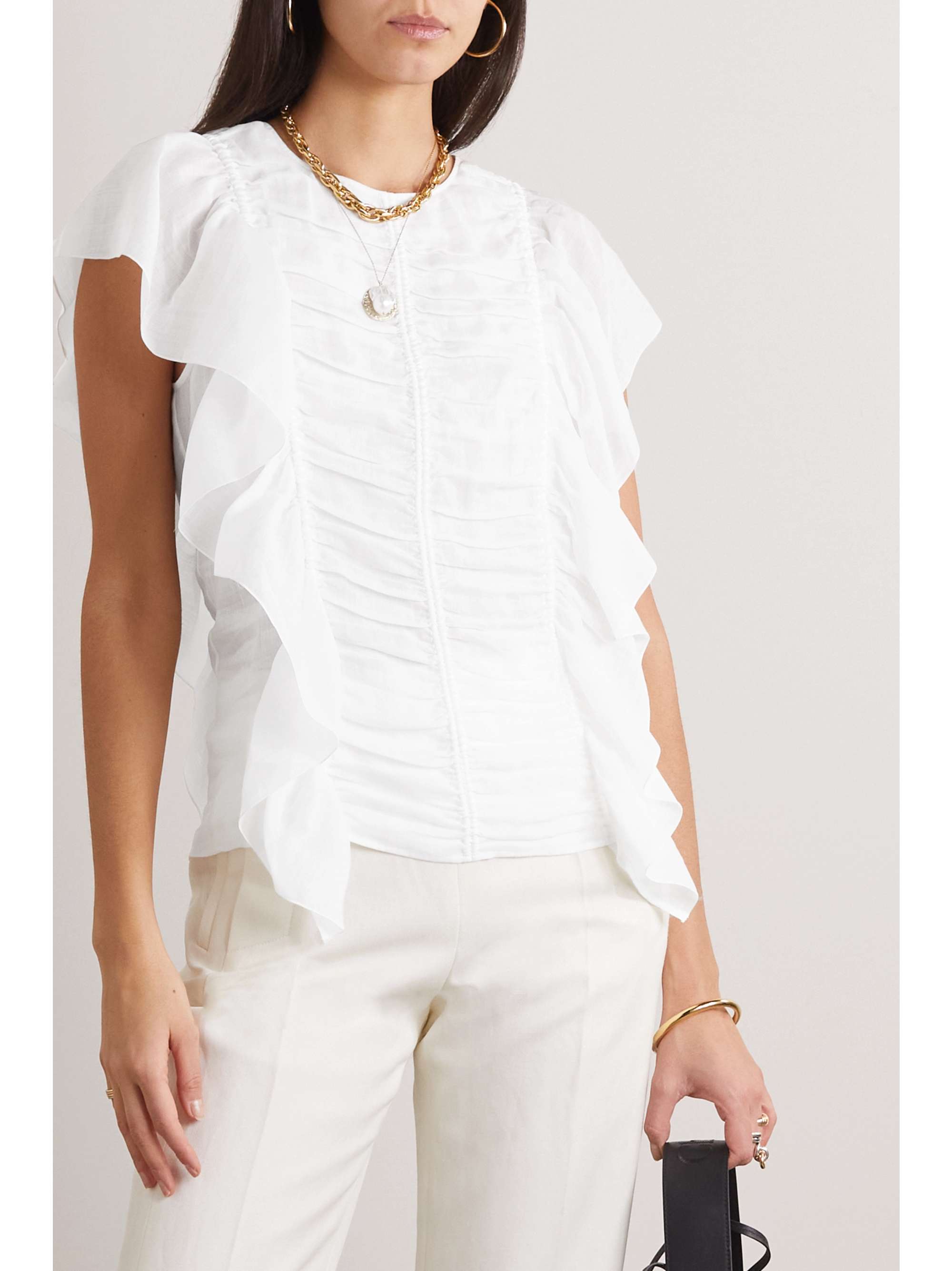 CHLOÉ Ruffled ramie top