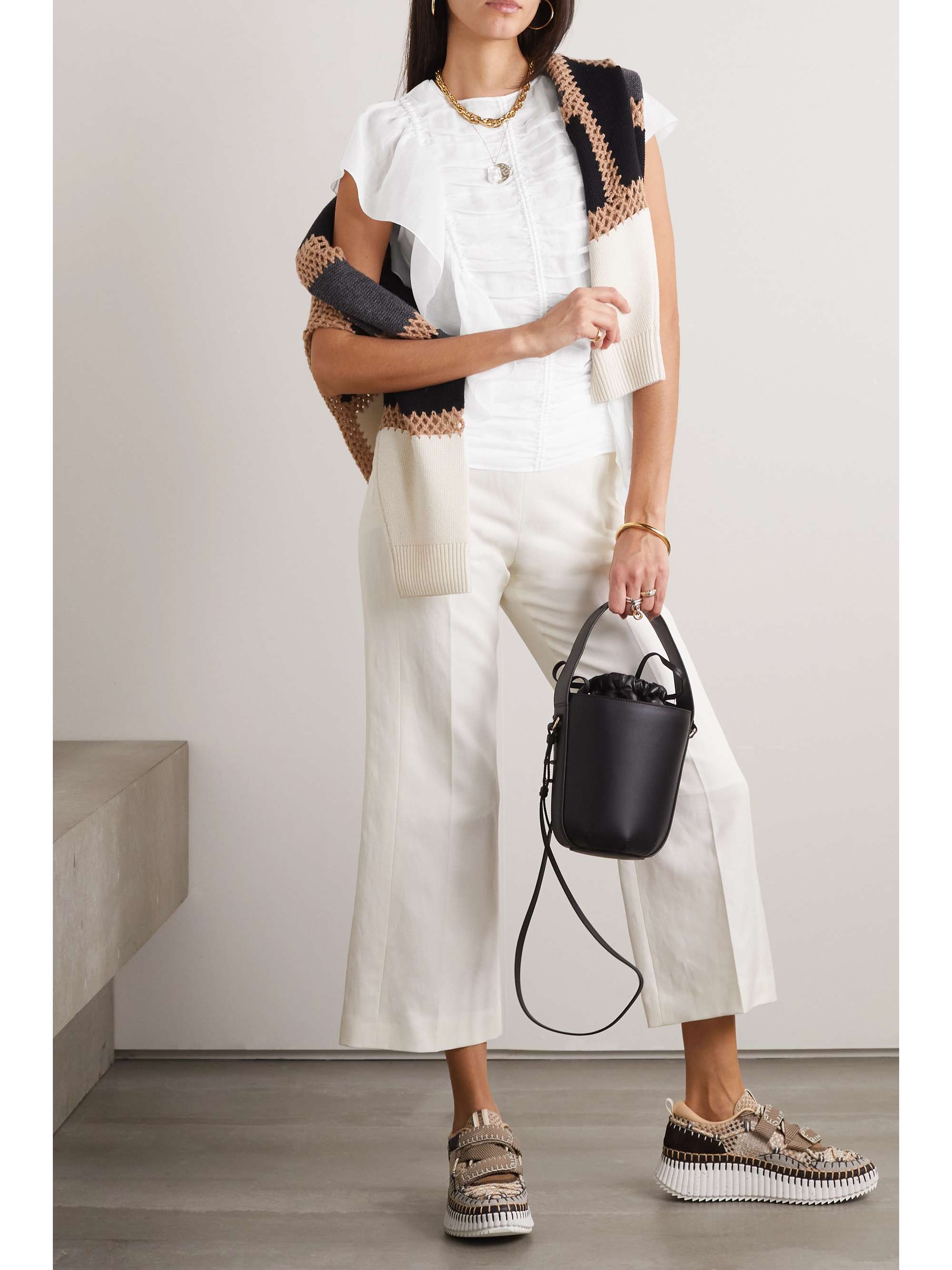 CHLOÉ Ruffled ramie top