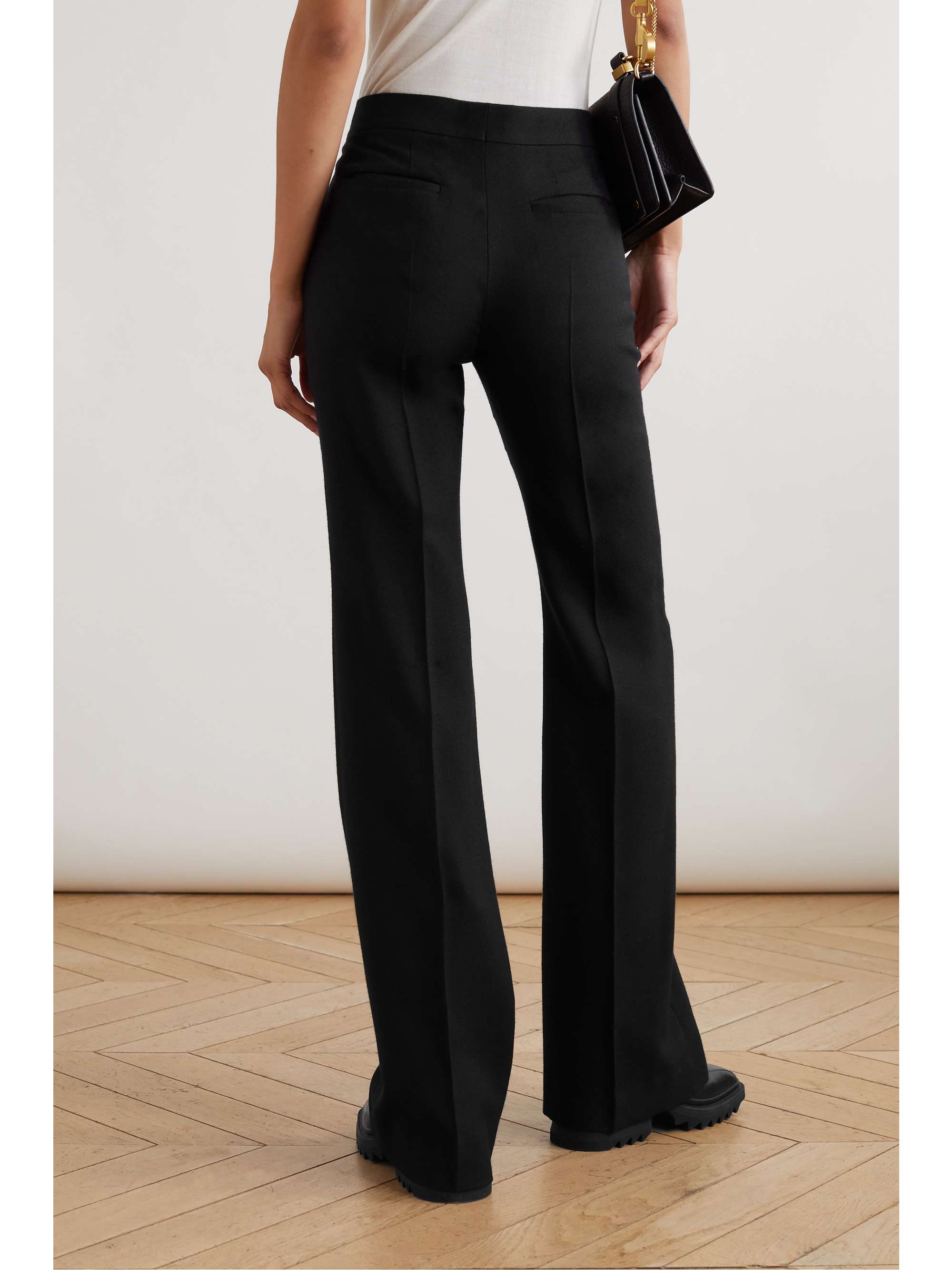 CHLOÉ Wool, silk and cashmere-blend flared pants
