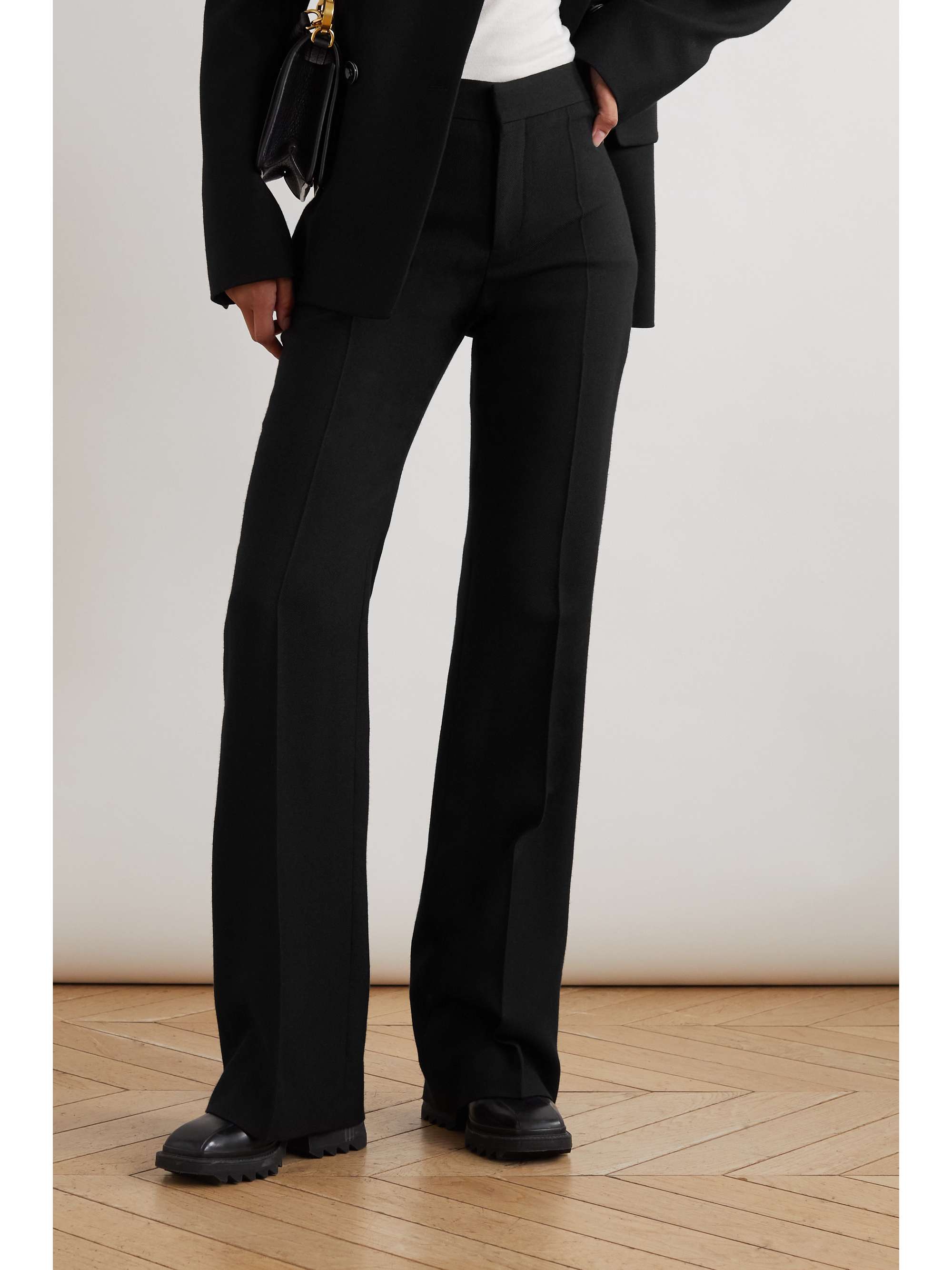 CHLOÉ Wool, silk and cashmere-blend flared pants