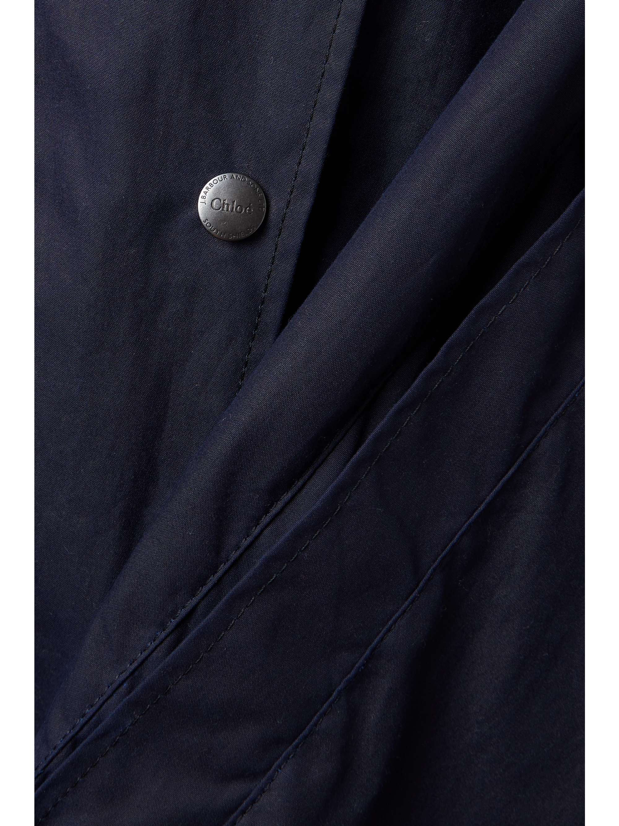 Navy + Barbour waxed-cotton cape | CHLOÉ | NET-A-PORTER