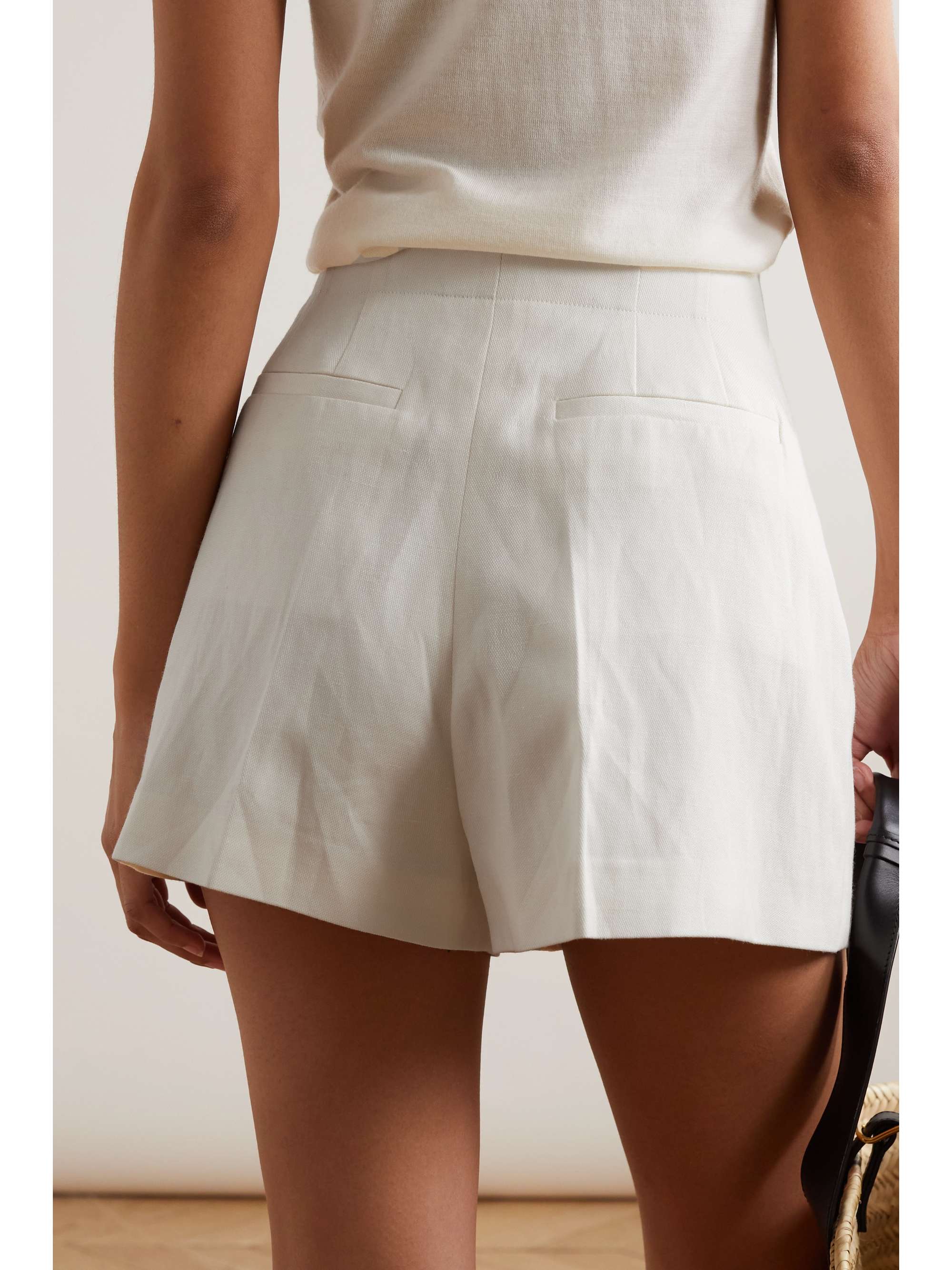 CHLOÉ Wool and linen-blend shorts