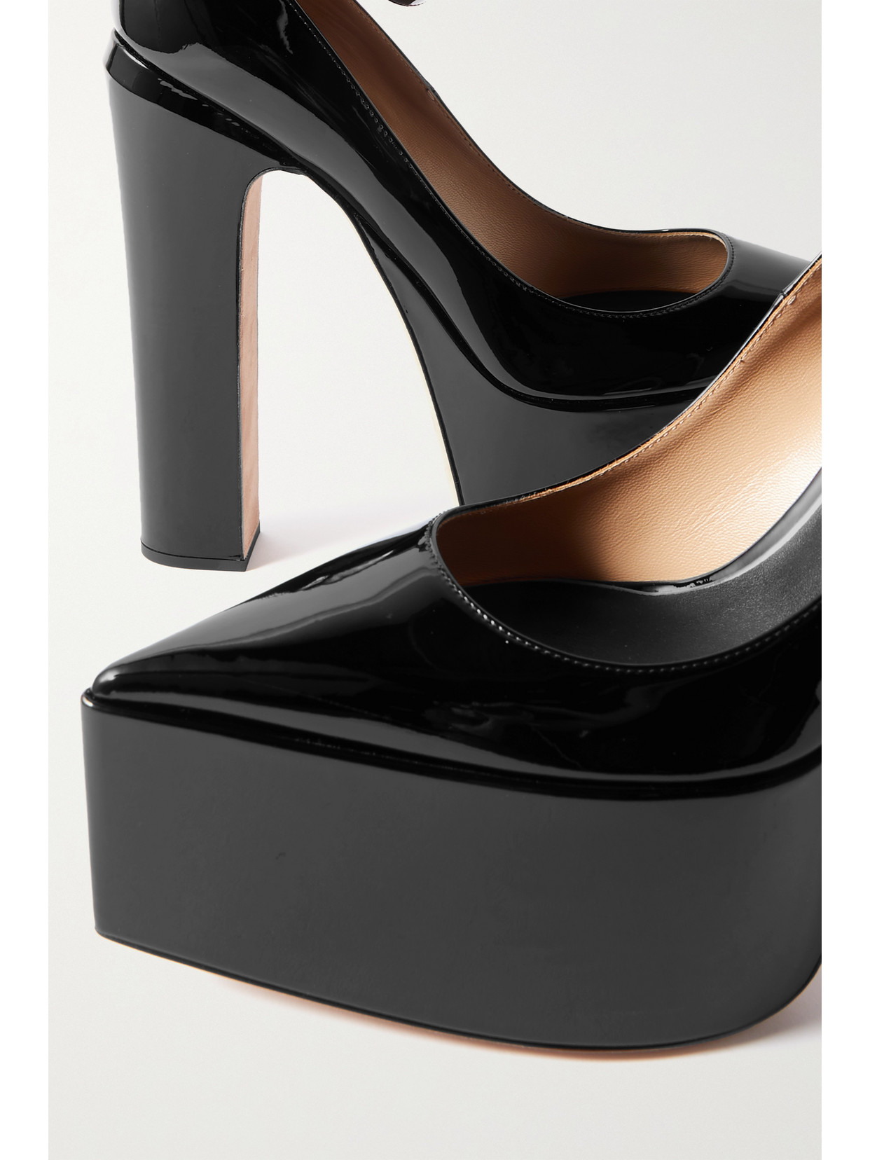 Garavani - Valentino Garavani Tan-Go 165 Patent-Leather Platform Pumps