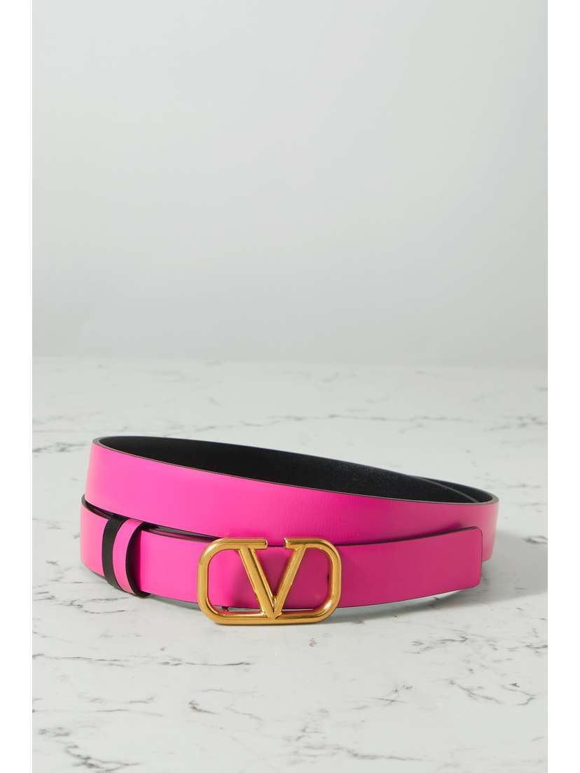 Valentino Garavani Vlogo Reversible Leather Belt