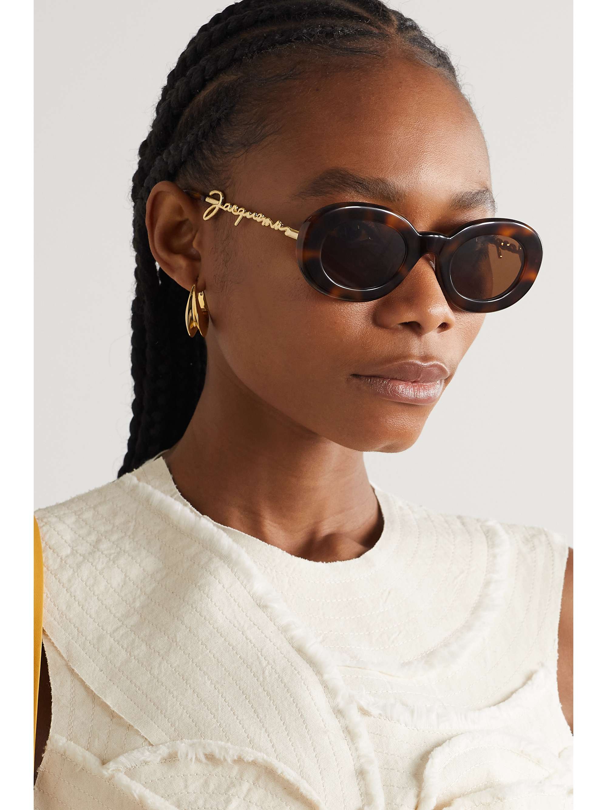 JACQUEMUS Round-frame tortoiseshell acetate sunglasses