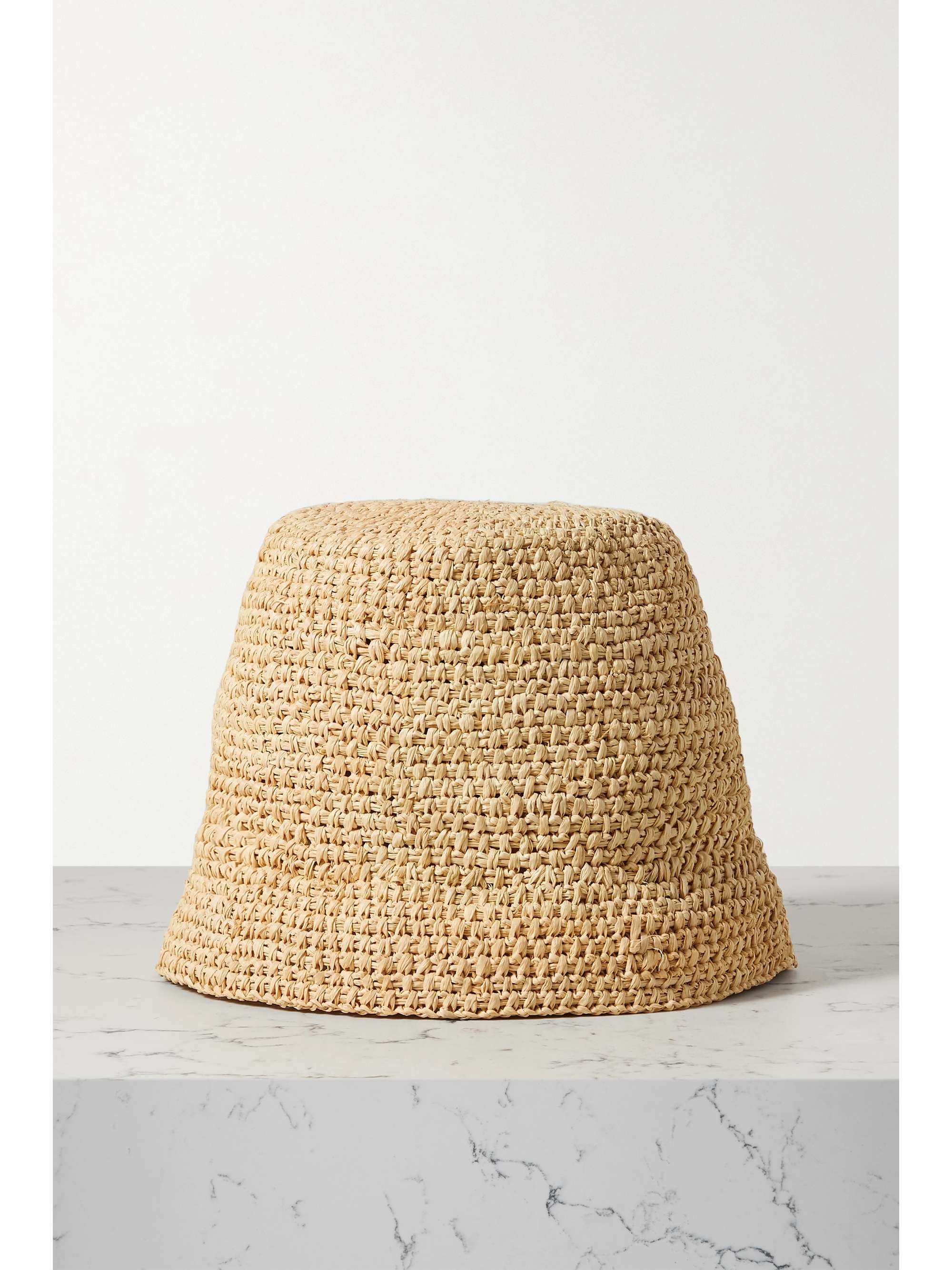 JACQUEMUS Ficiu embroidered raffia bucket hat