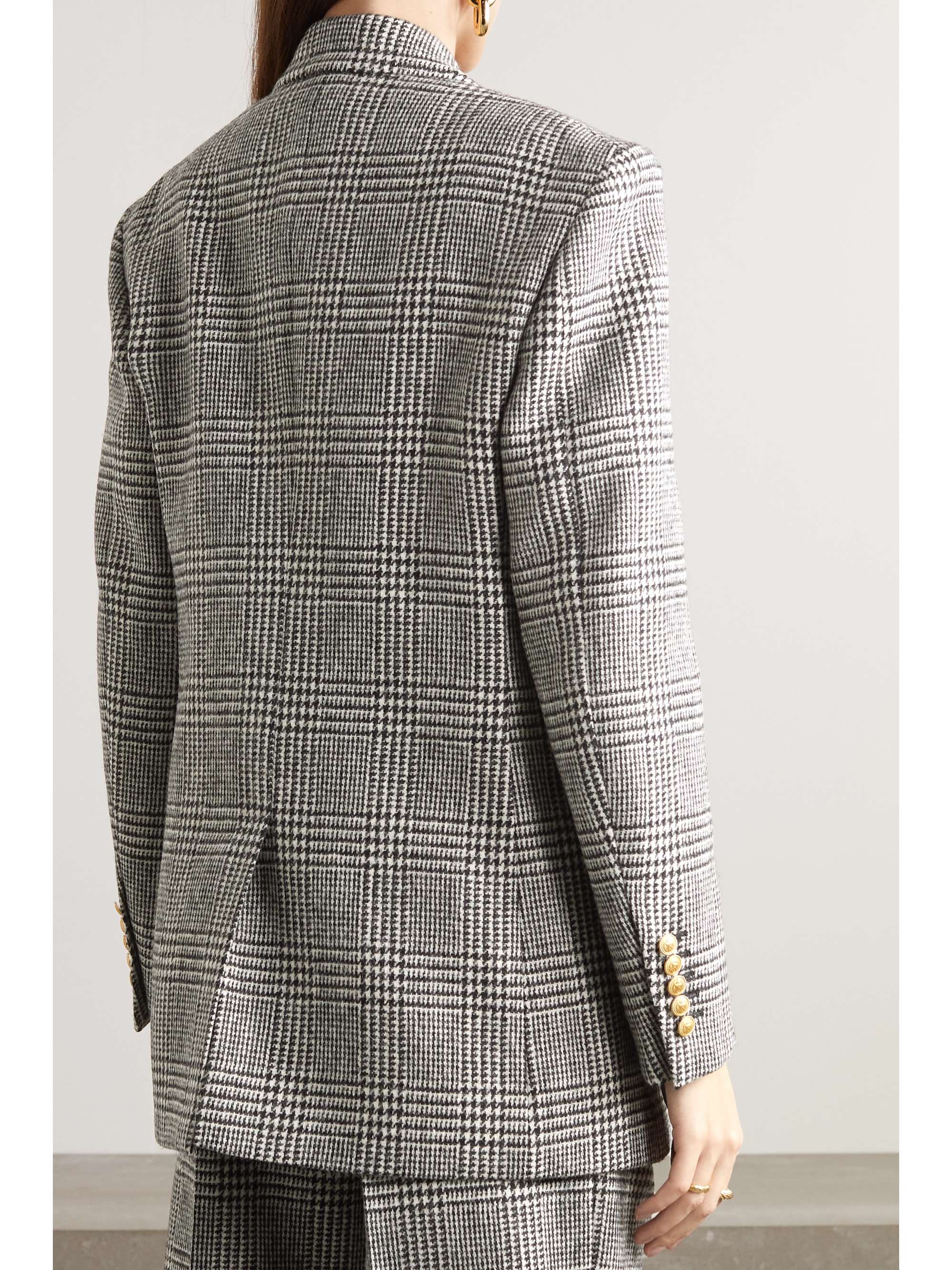 GUCCI Double-breasted Prince of Wales checked wool blazer