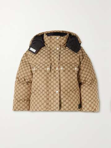 Gucci, Quilted Logo-Jacquard Shell Hooded Down Jacket