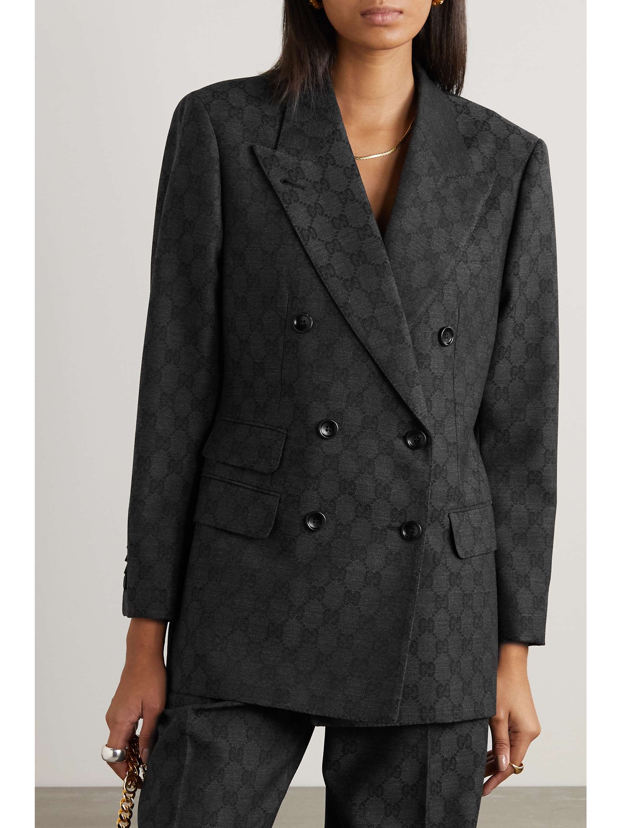 GUCCI Double-breasted wool-jacquard blazer | NET-A-PORTER
